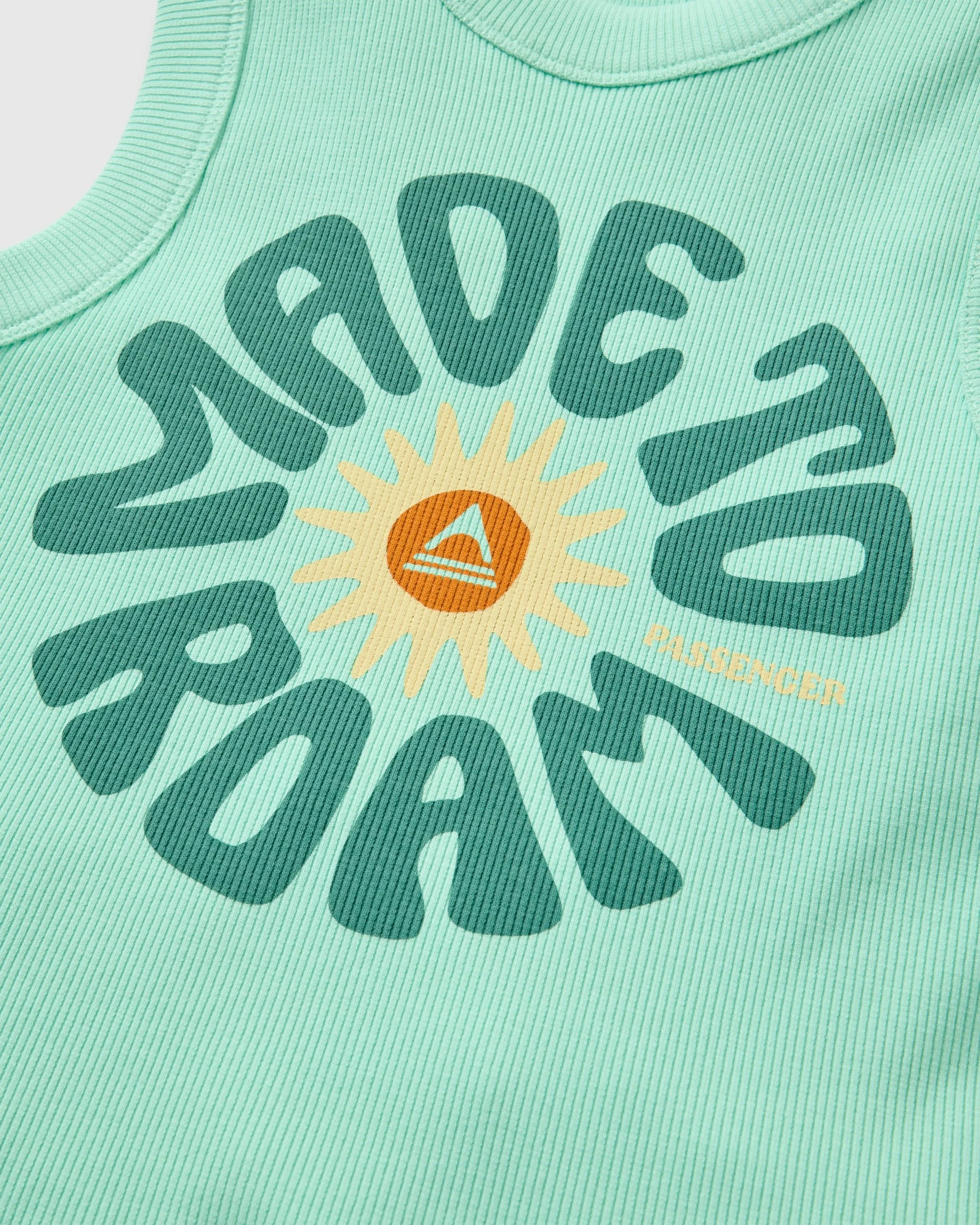 Easy Days Ribbed Graphic Vest - Aquamarine - Image 5