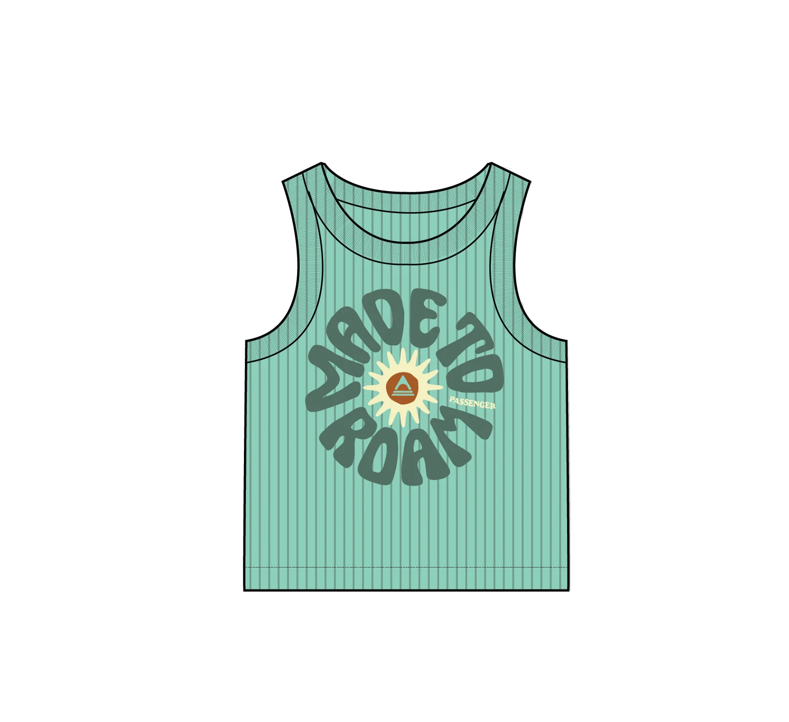 Easy Days Ribbed Graphic Vest - Aquamarine - Image 8