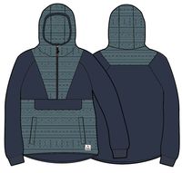Edge Hooded 1/2 Zip Polar Fleece - Nordic Geo Deep Ocean - Image 10