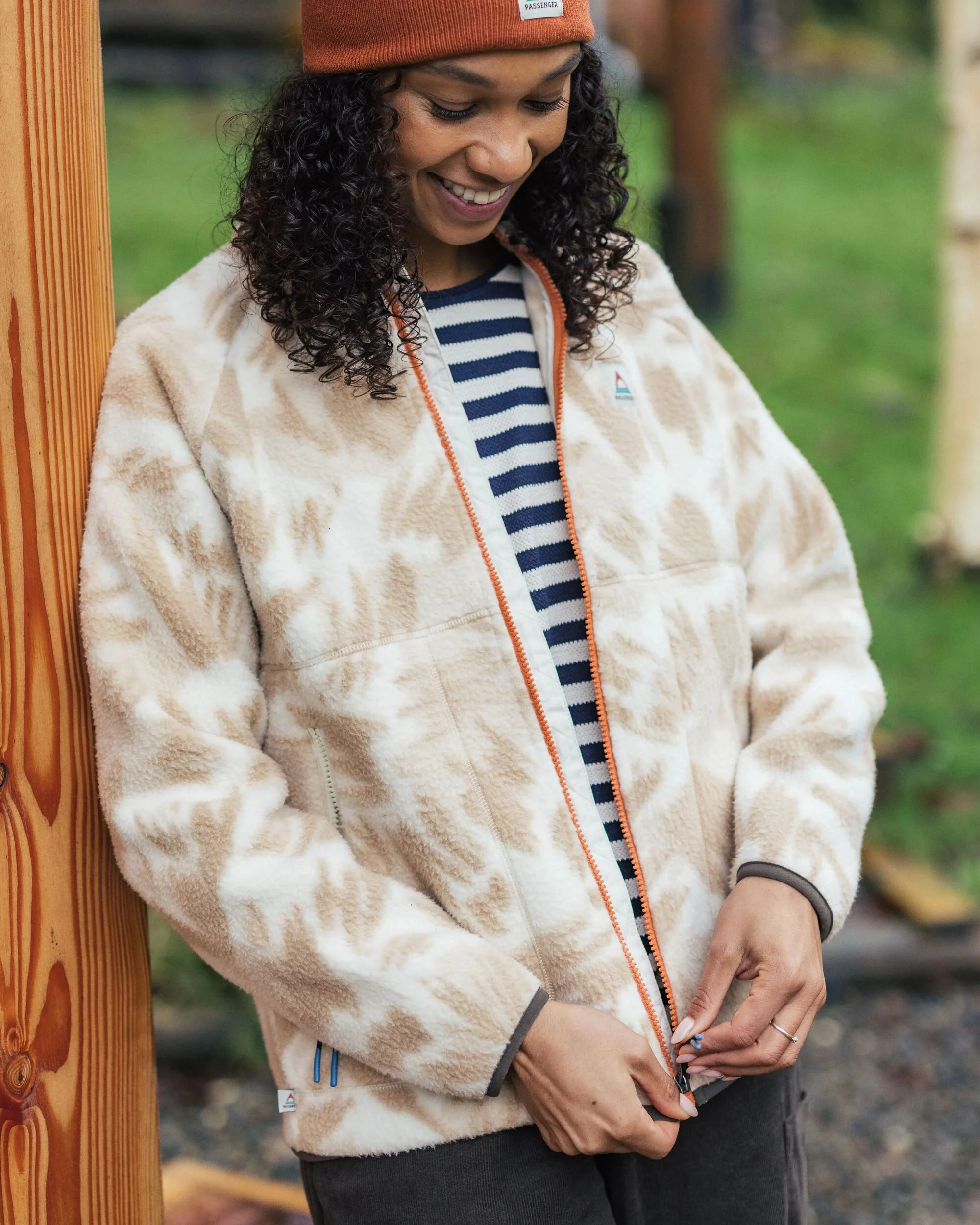 Fairbanks Full Zip Sherpa Fleece - Abstract Mountain Birch