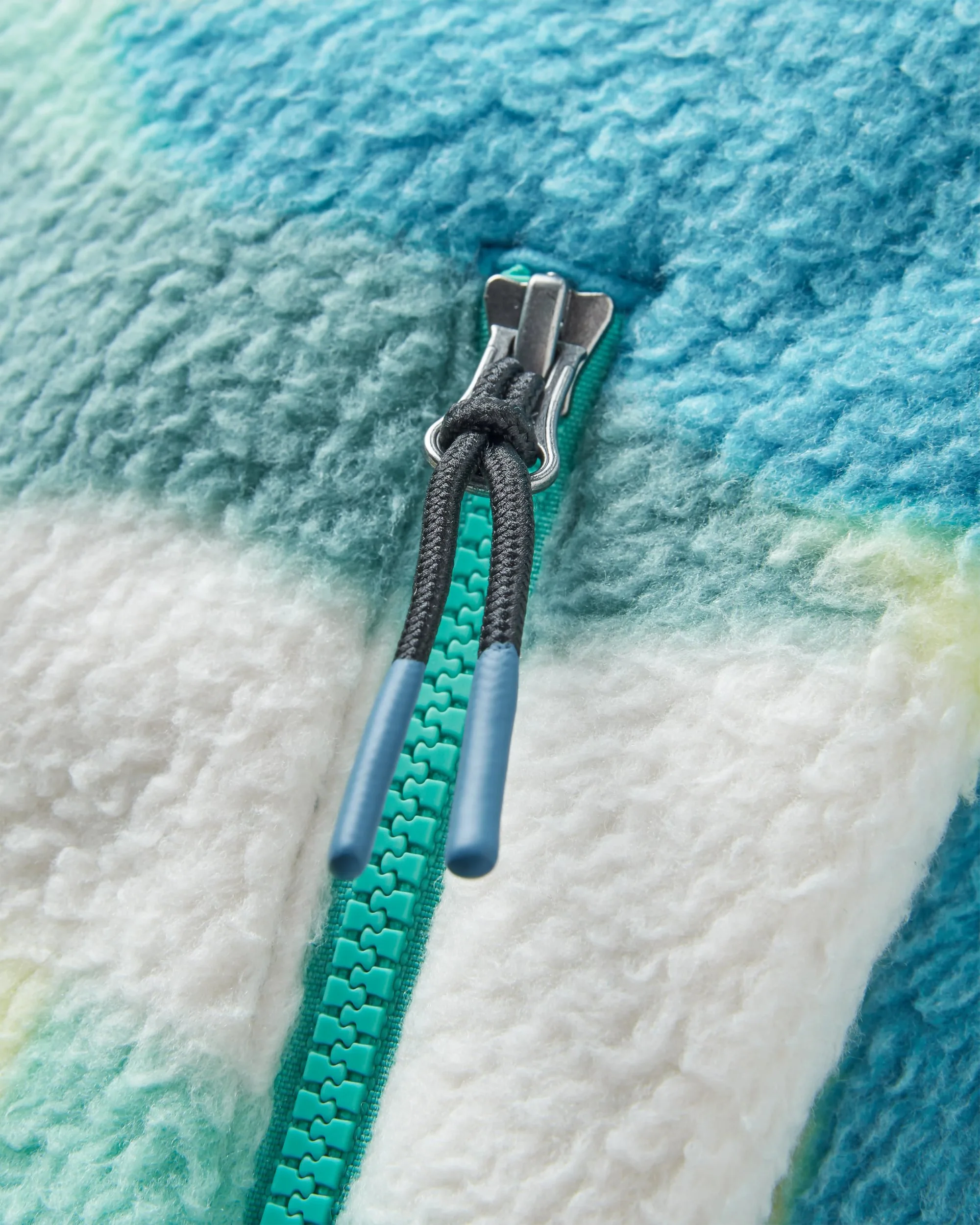 Fairbanks Full Zip Sherpa Fleece - Vista Patchwork Aqua - Image 7