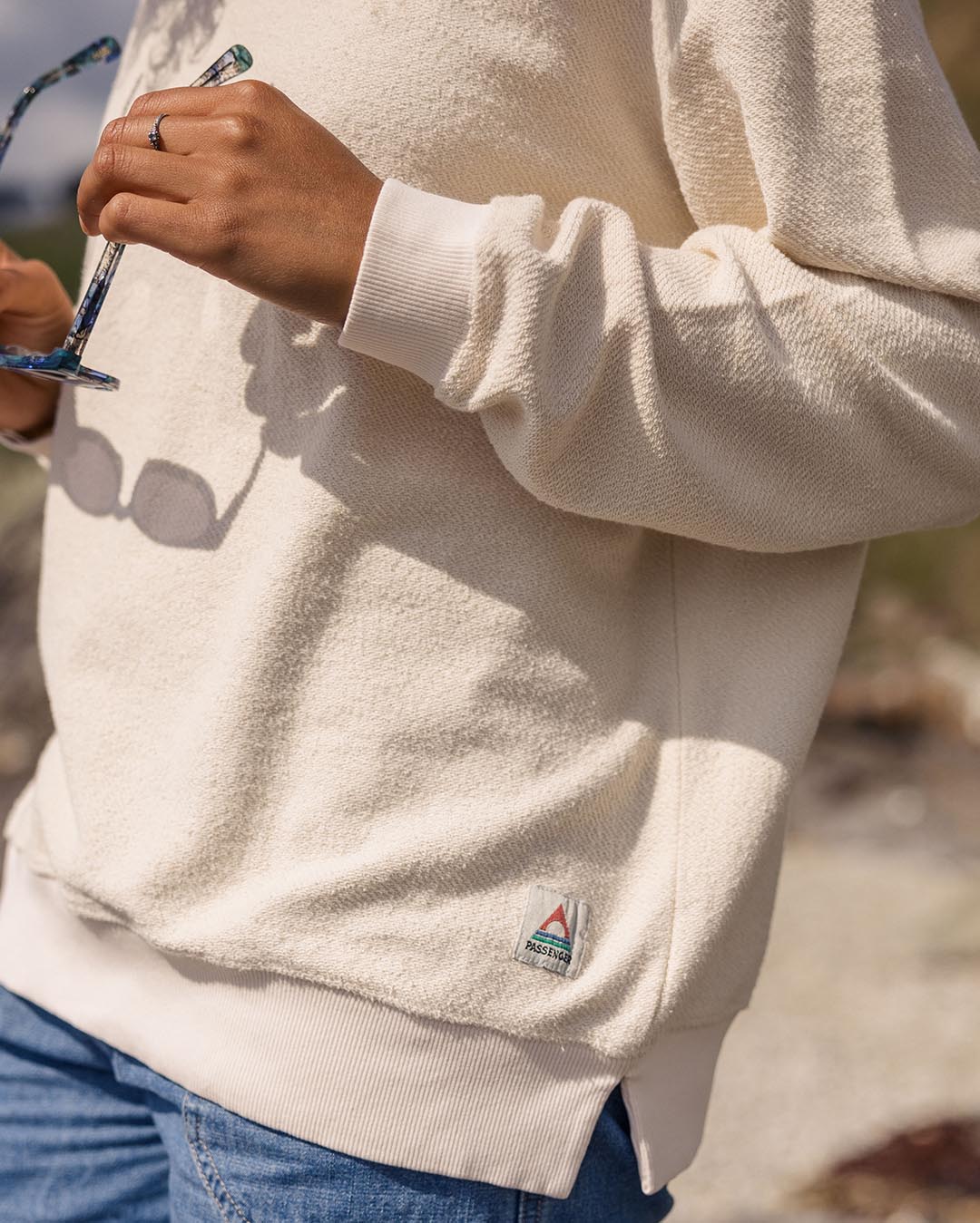 Fauna Organic Cotton Textured Sweatshirt - Birch - Image 3