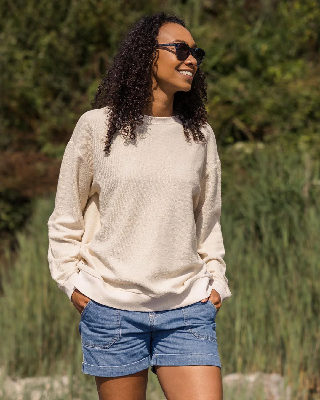 Fauna Organic Cotton Textured Sweatshirt - Birch - Image 4