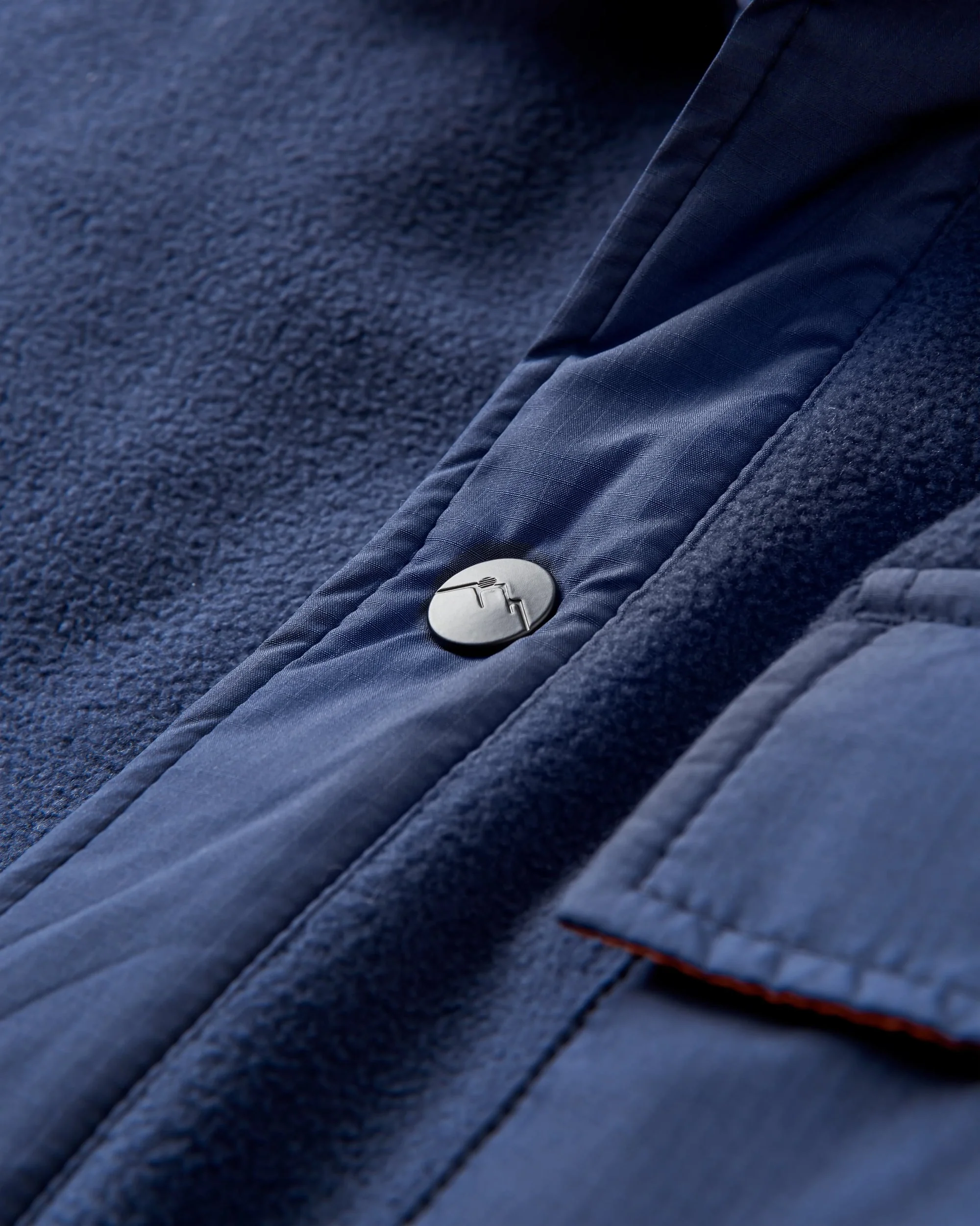 Firelight Sherpa Lined Overshirt - Rich Navy - Image 3