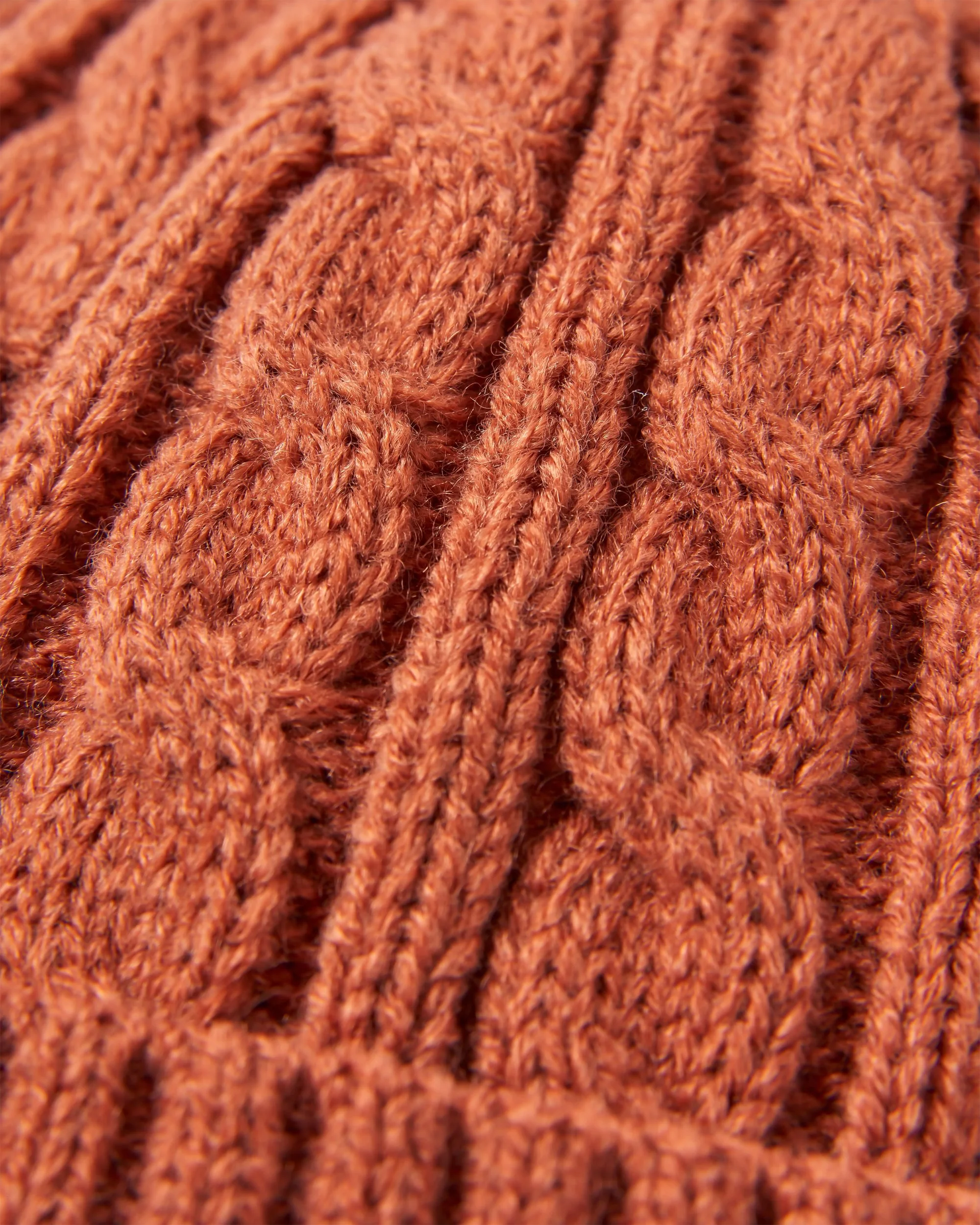 Fireside Cable Knit Beanie - Baked Clay - Image 7