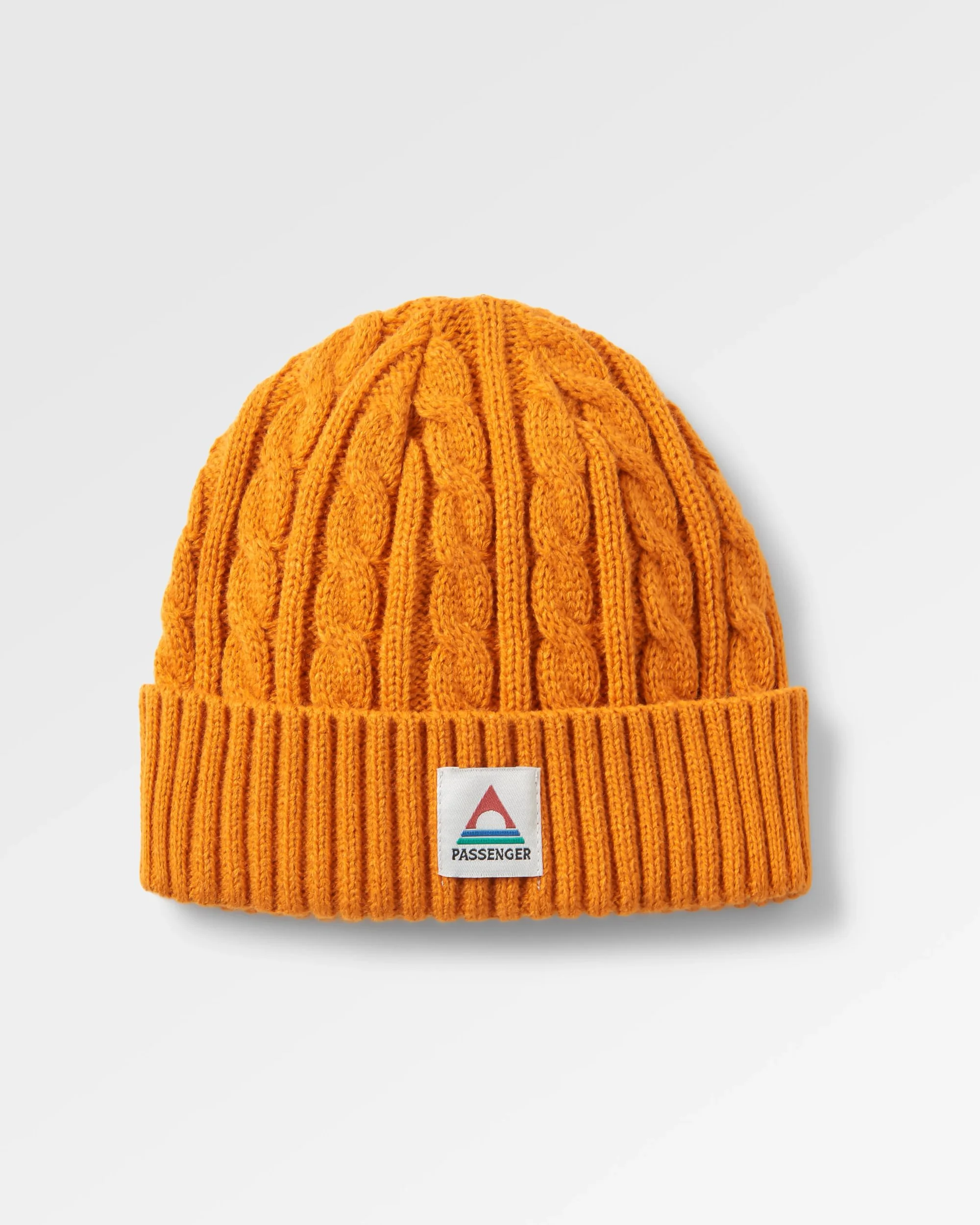 Fireside Cable Knit Beanie - Sunrise Orange