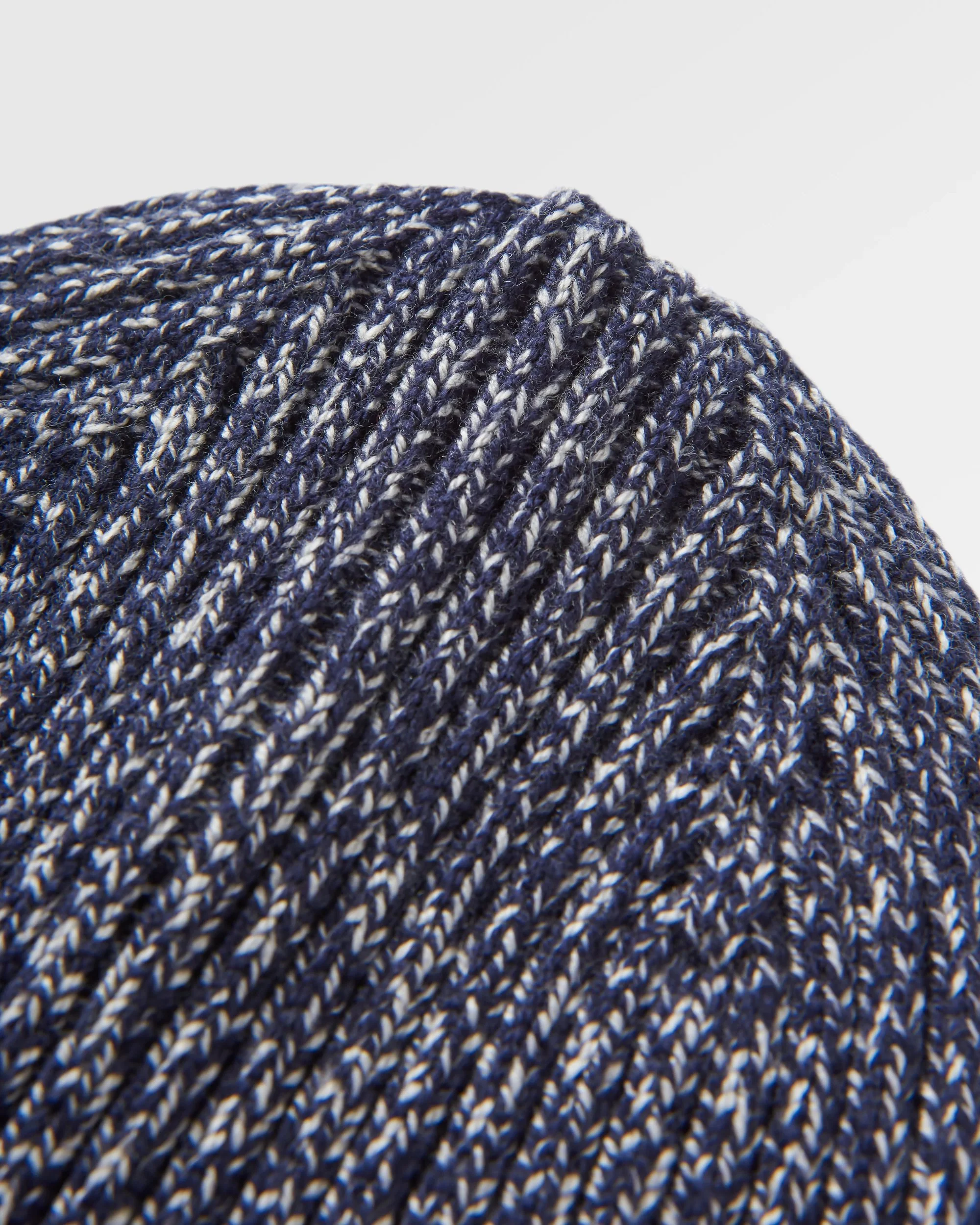 Fisherman Marl Beanie - Rich Navy - Image 4