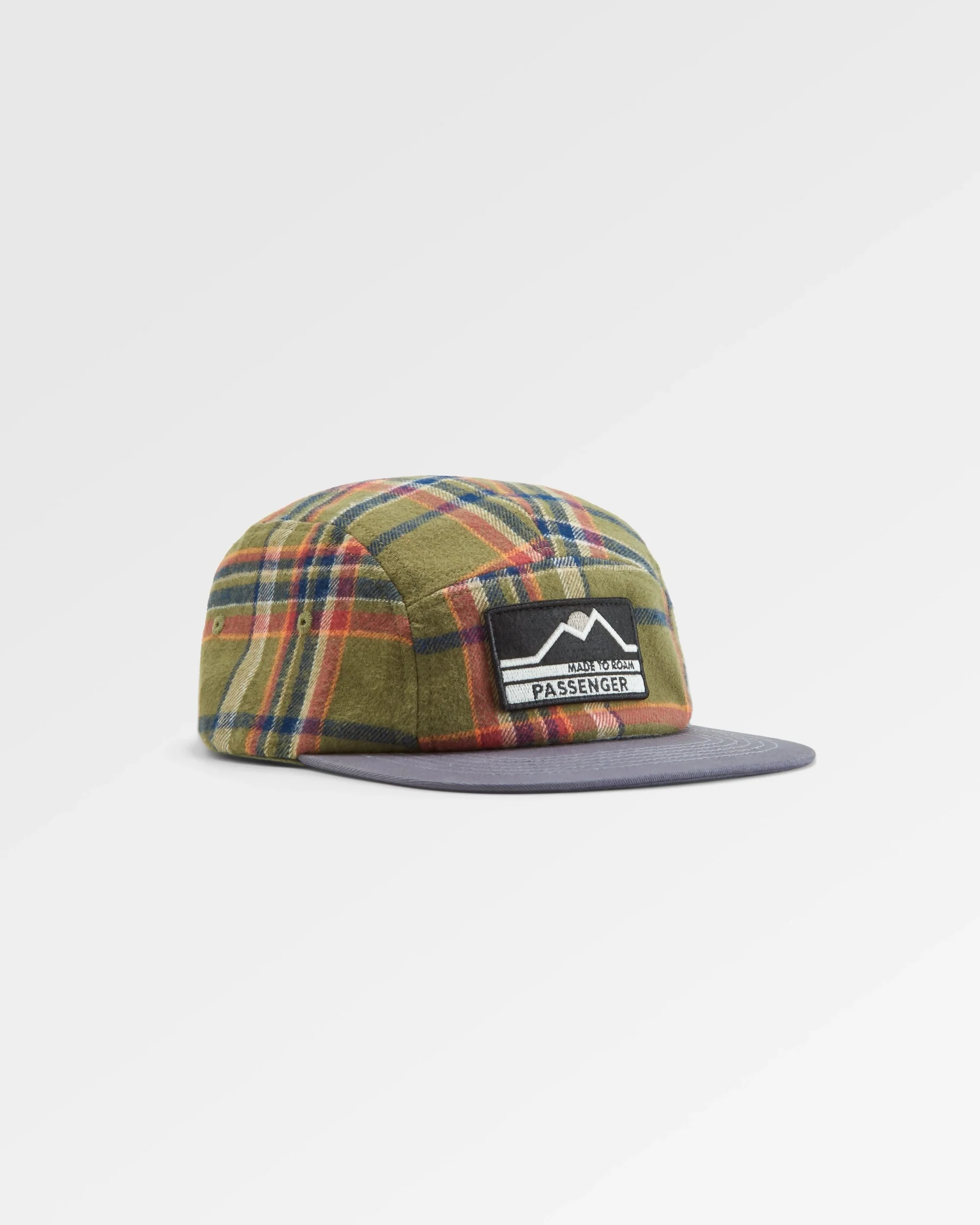 Fixie Flannel 5 Panel Cap - Khaki Check