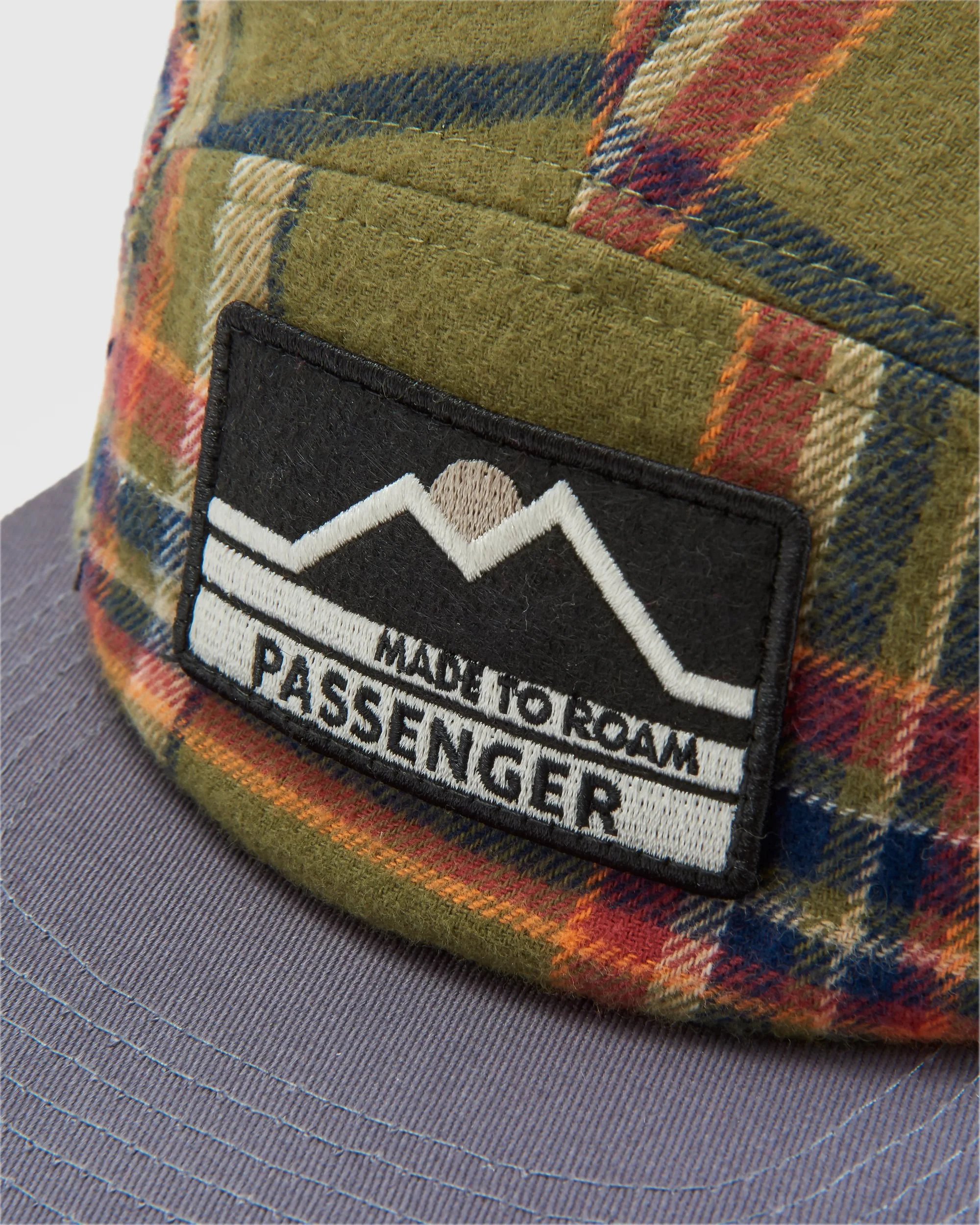 Fixie Flannel 5 Panel Cap - Khaki Check - Image 5