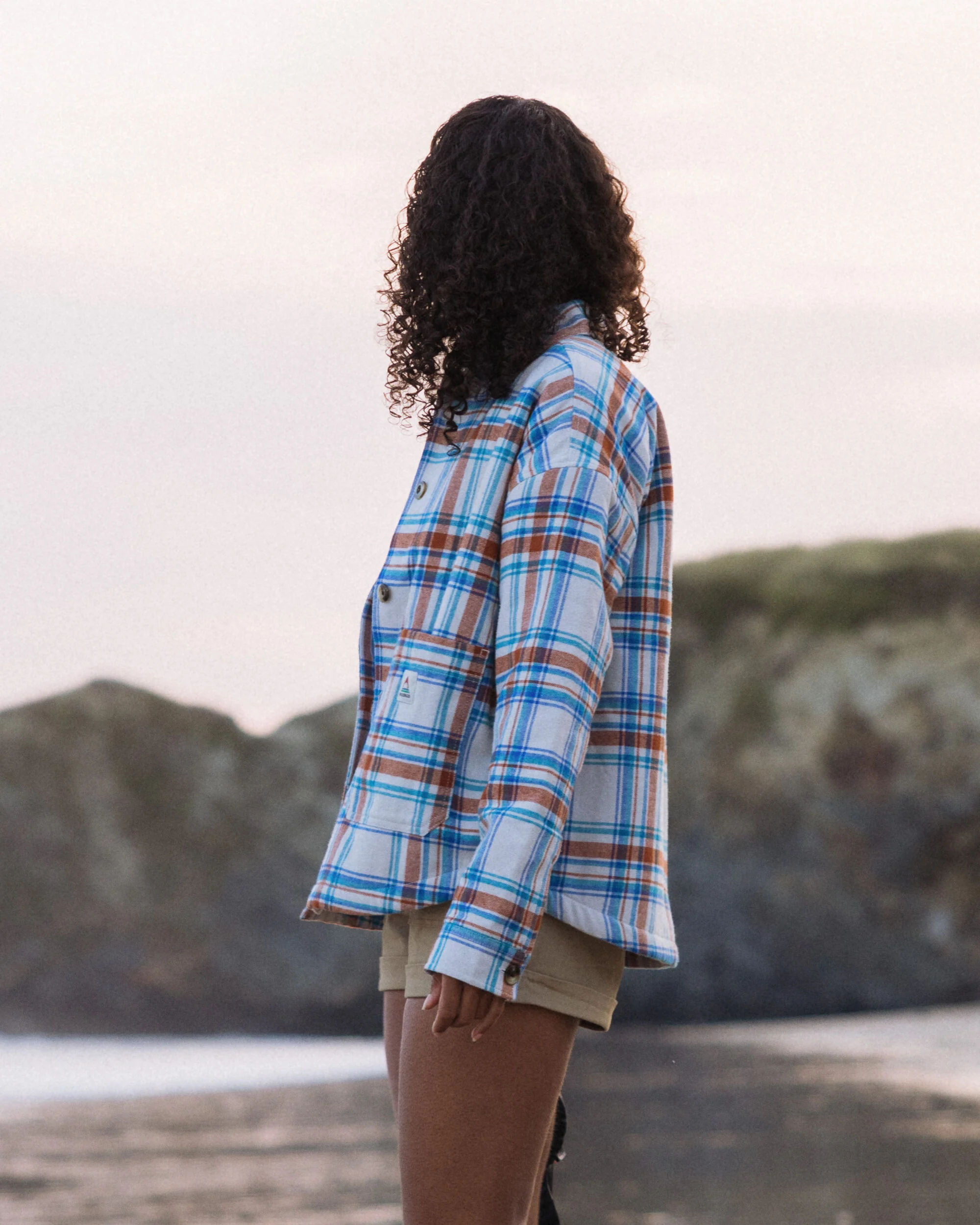 Flint Organic Cotton Overshirt - Vintage White Check - Image 3