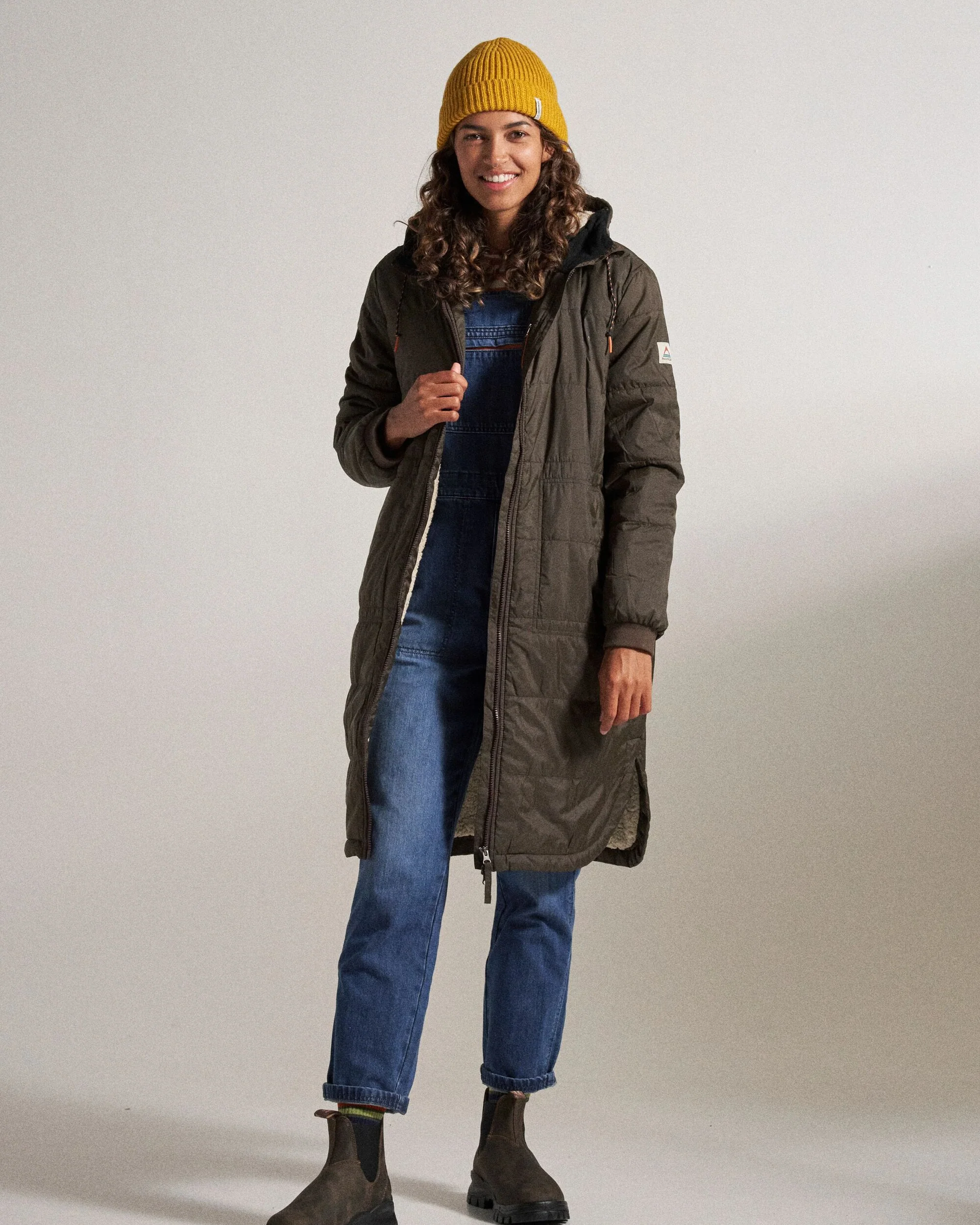 Flora Sherpa Lined Parka - Coffee