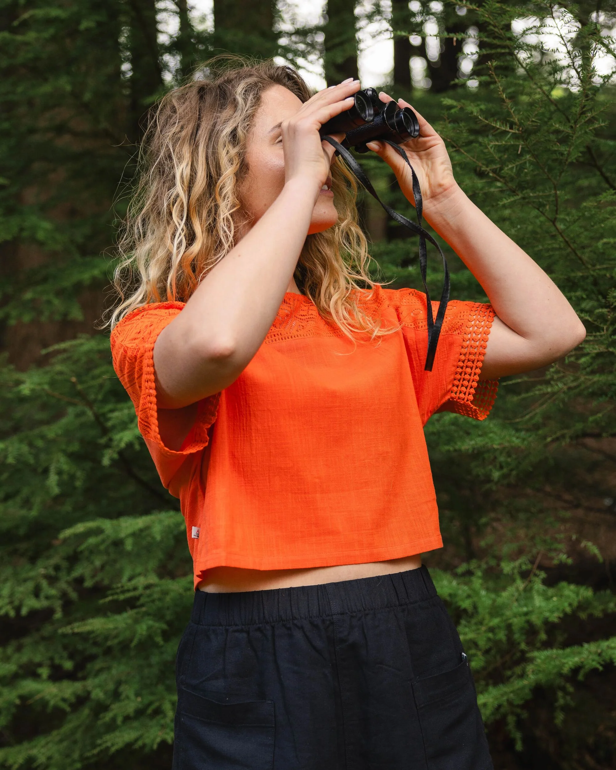 Flurry Woven Top - Ember Orange