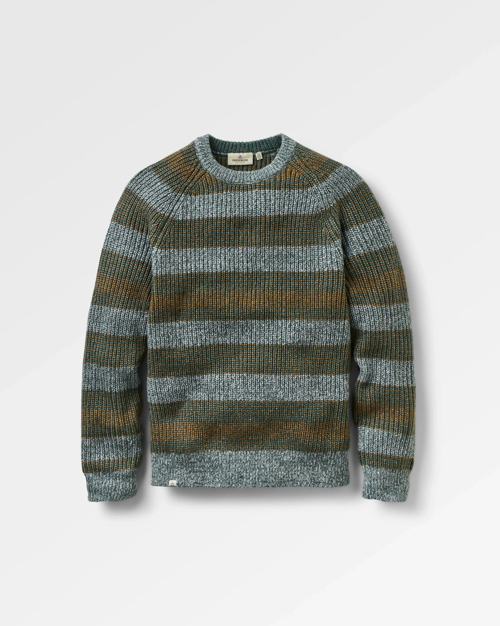 Fog Knitted Jumper - Faded Denim Multi Stripe - Image 2