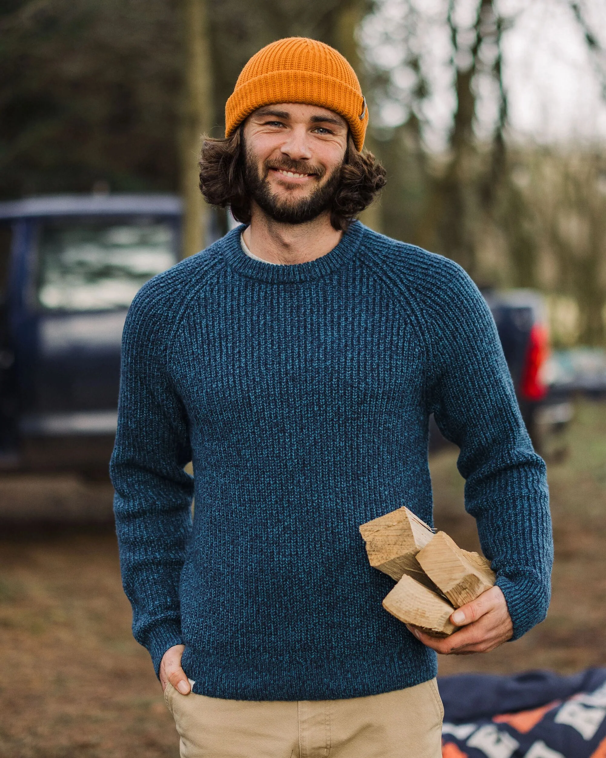 Fog Knitted Jumper - Rich Navy