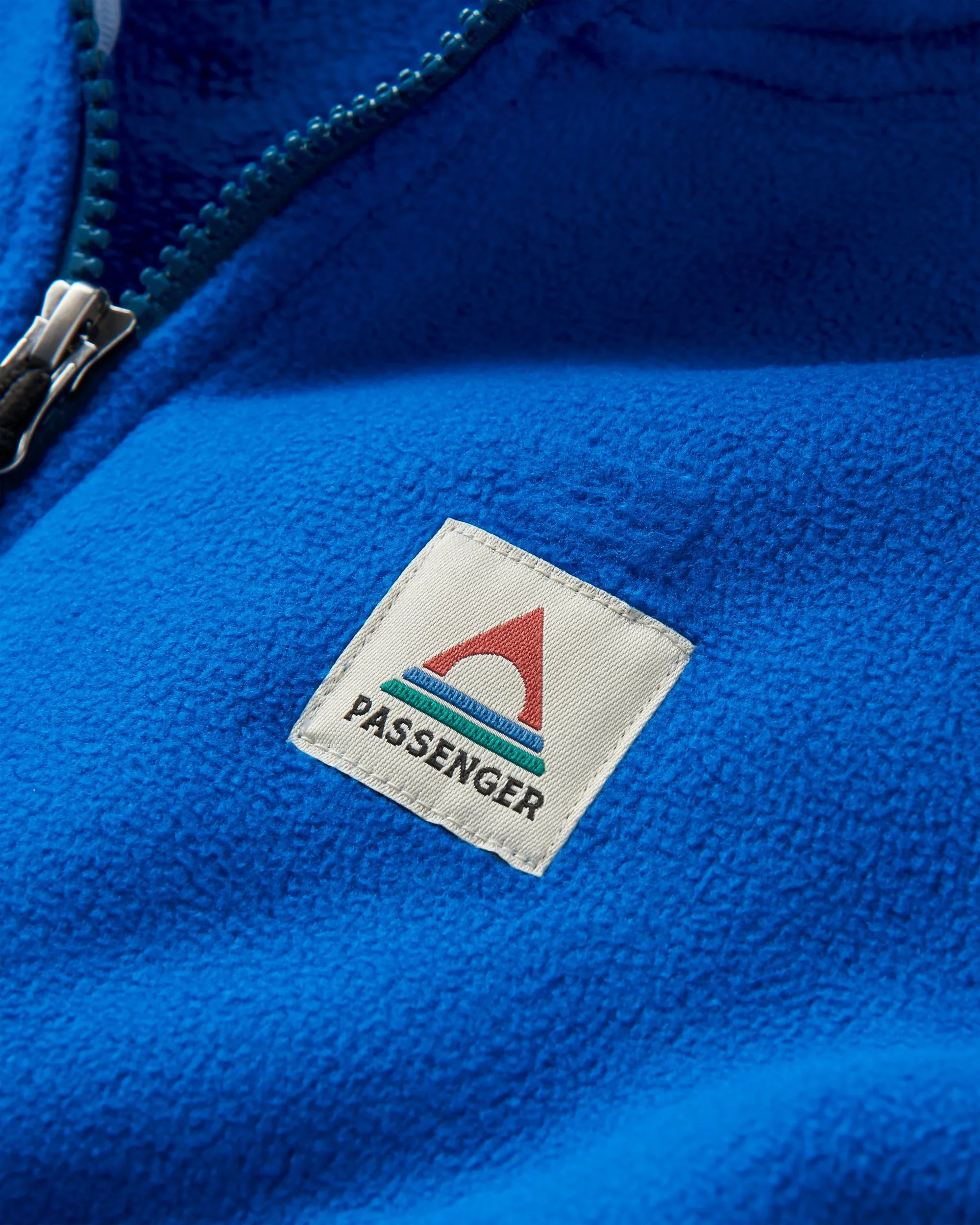 Folksy Sherpa Fleece - Azure Blue - Image 7