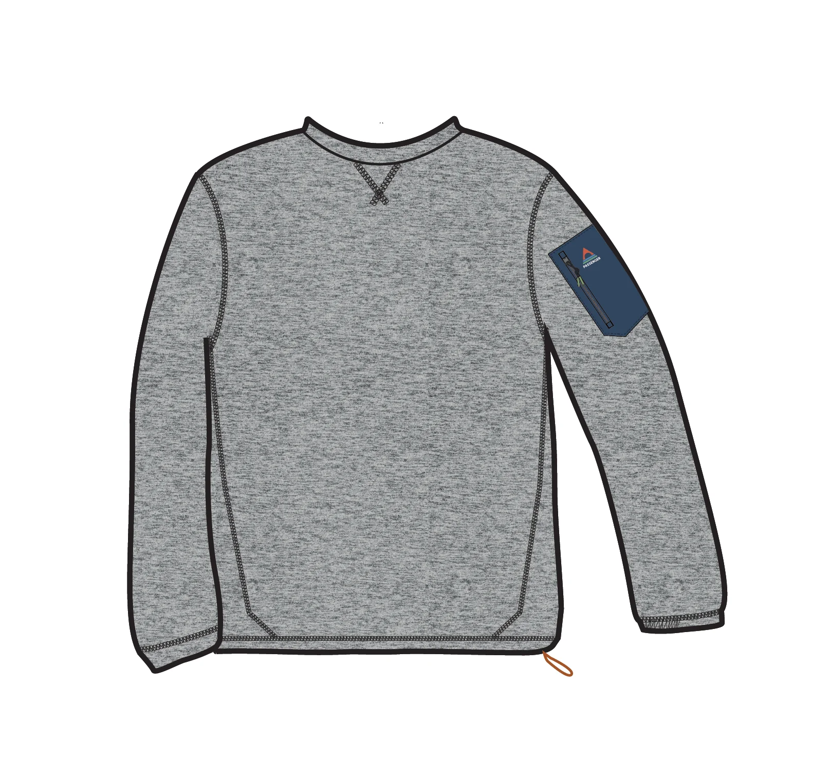 Forestscape Grid Fleece Crew - Grey Marl - Image 5