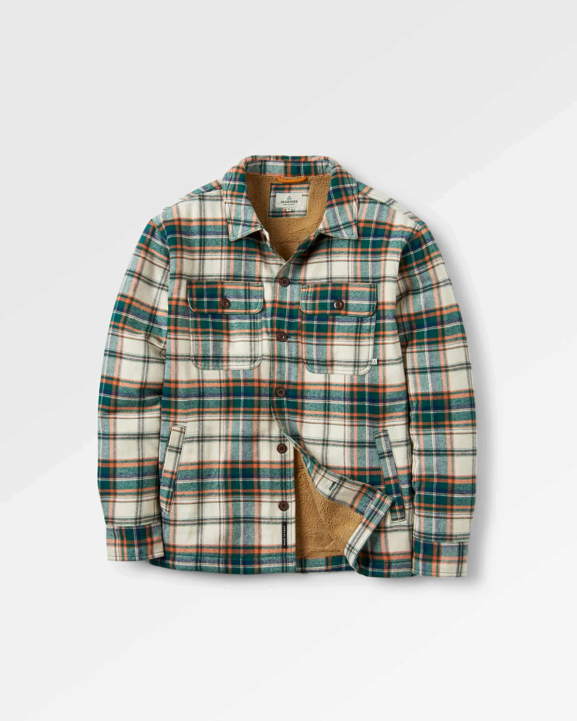 Freestyle Sherpa-Lined Overshirt - Birch/Rain Forest Check - Image 2