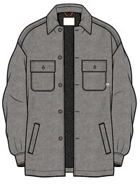 Freestyle Sherpa-Lined Overshirt - Grey Marl - Image 16