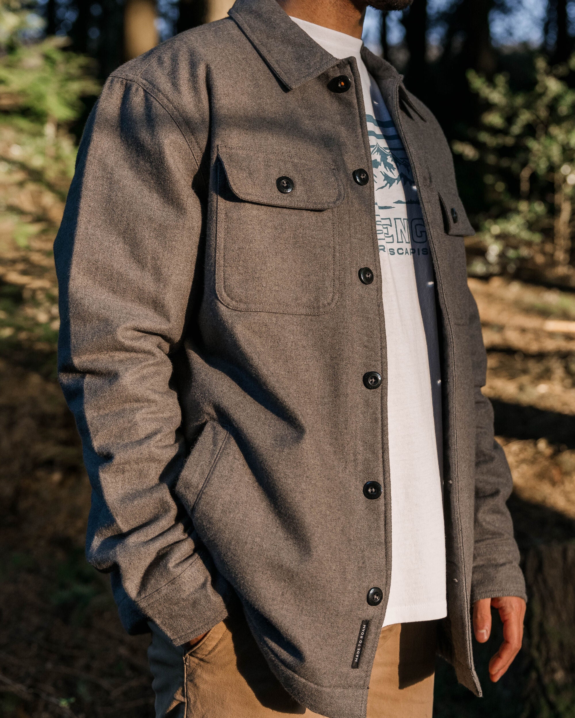 Freestyle Sherpa-Lined Overshirt - Grey Marl - Image 9