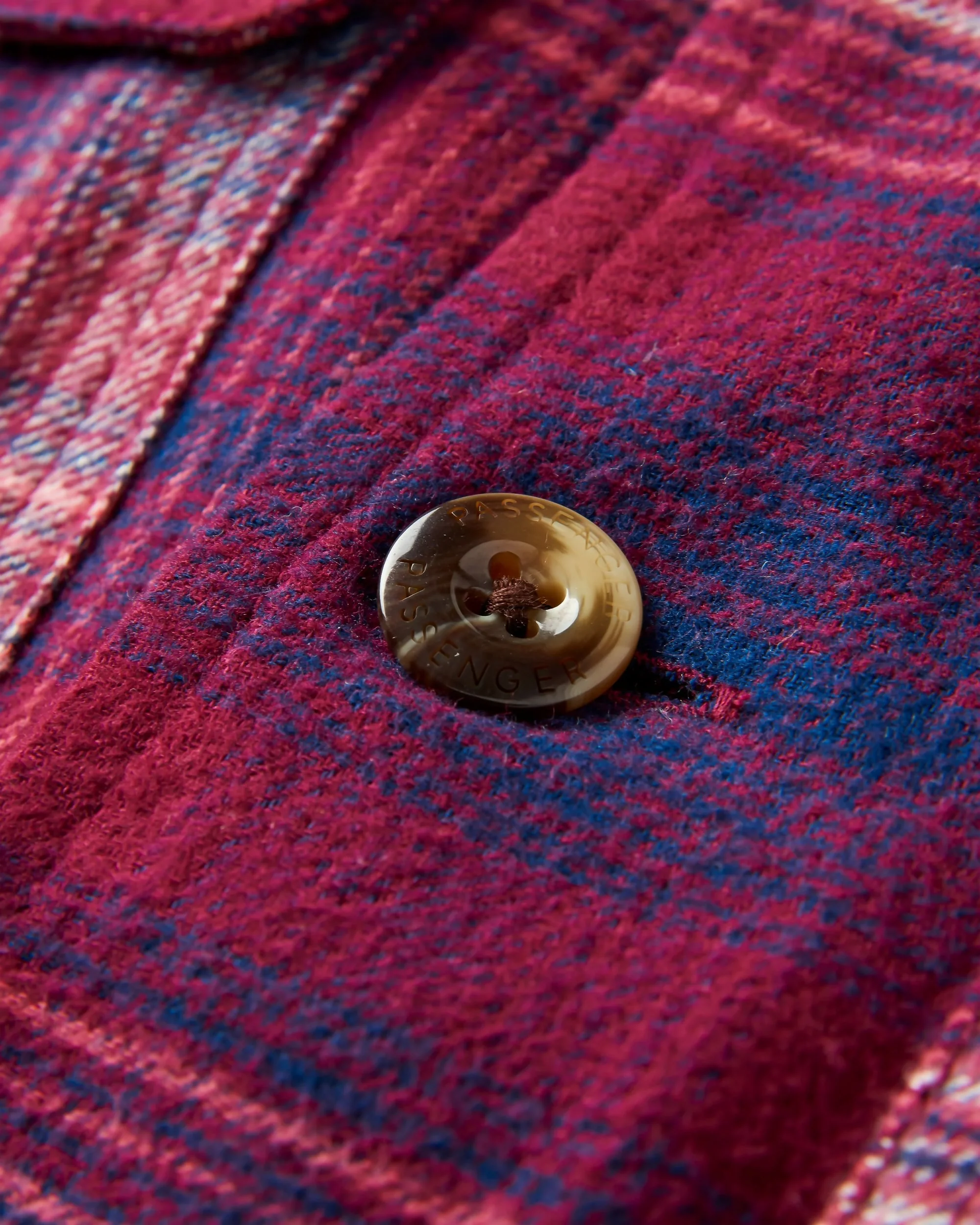 Freestyle Sherpa-Lined Overshirt - Wine/Rich Navy Check - Image 4