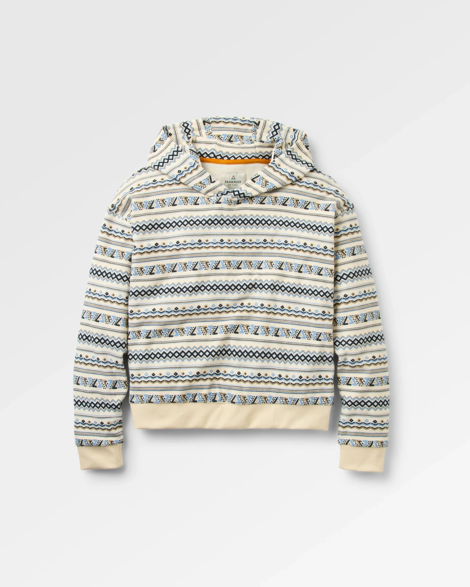 Groovy Towelling Hoodie - Geo Stripe Birch