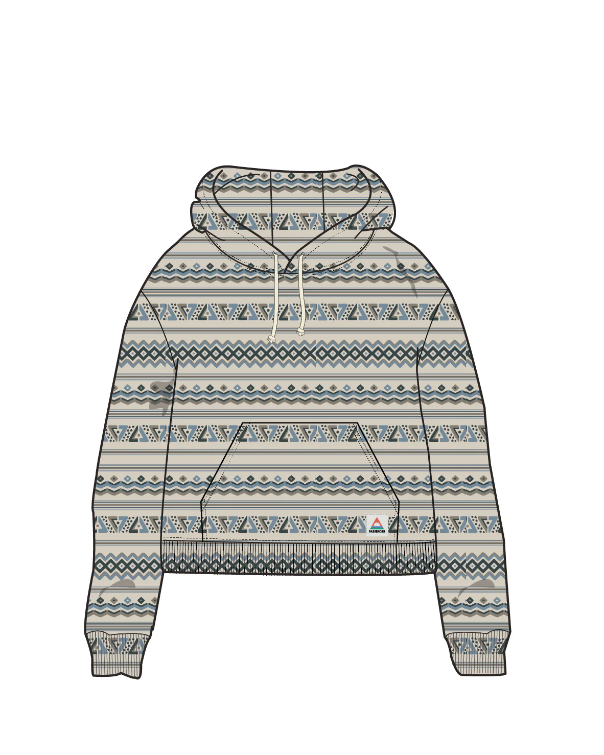 Groovy Towelling Hoodie - Geo Stripe Birch - Image 6