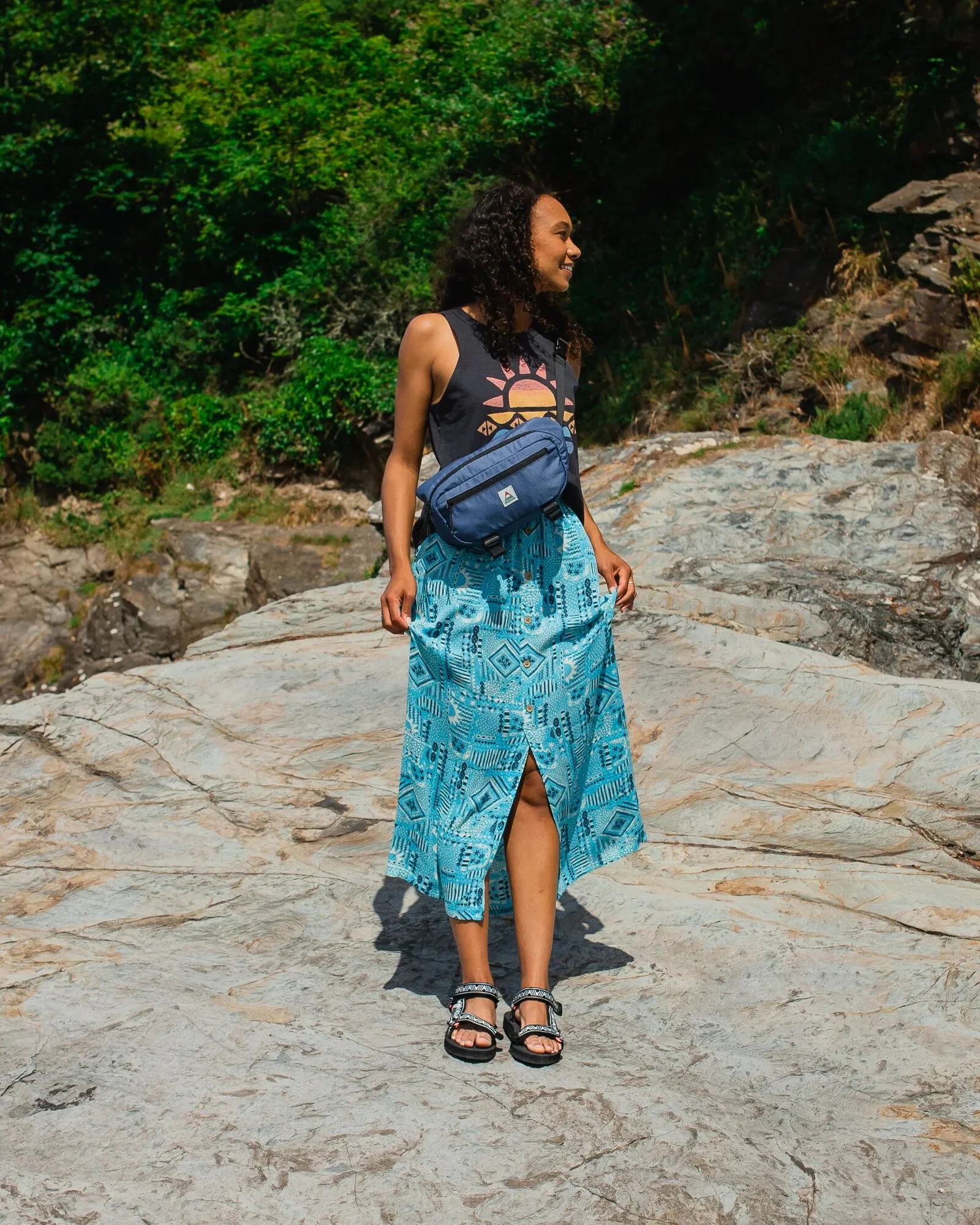 Hannah Skirt - Vintage Patchwork Blue Pool - Image 3
