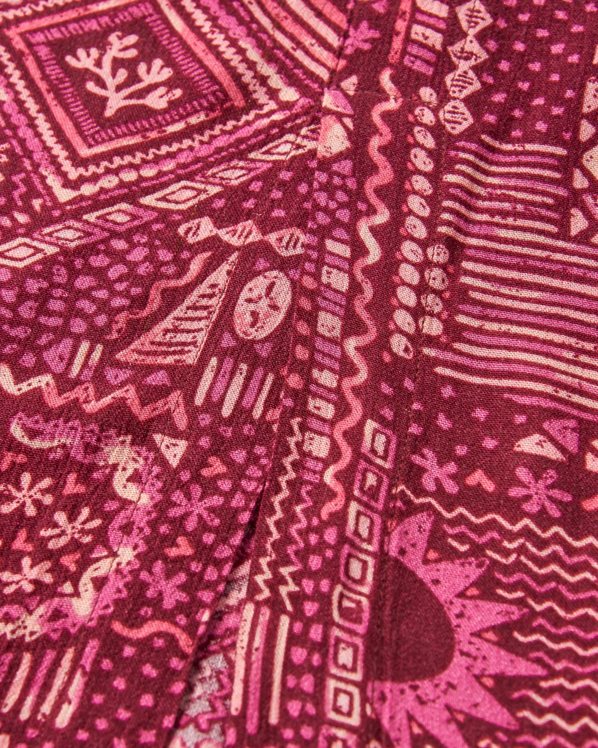 Hannah Skirt - Vintage Patchwork Wine - Image 8