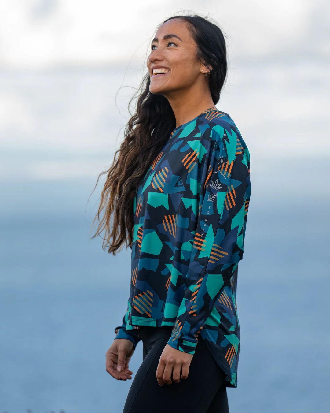 Hatha Active Top - Deep Navy Camo