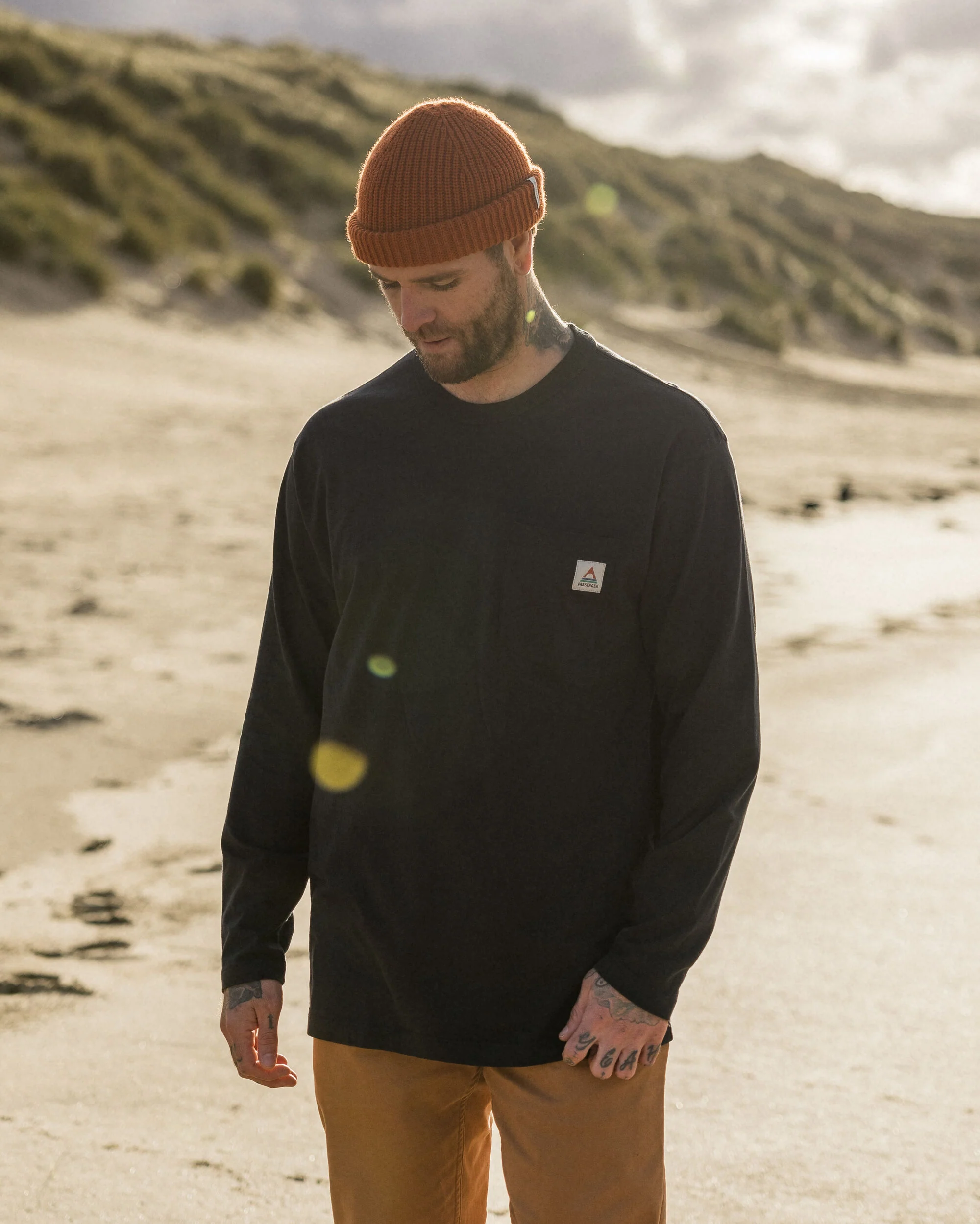 Heritage Organic Relaxed Fit LS T-Shirt - Black - Image 4