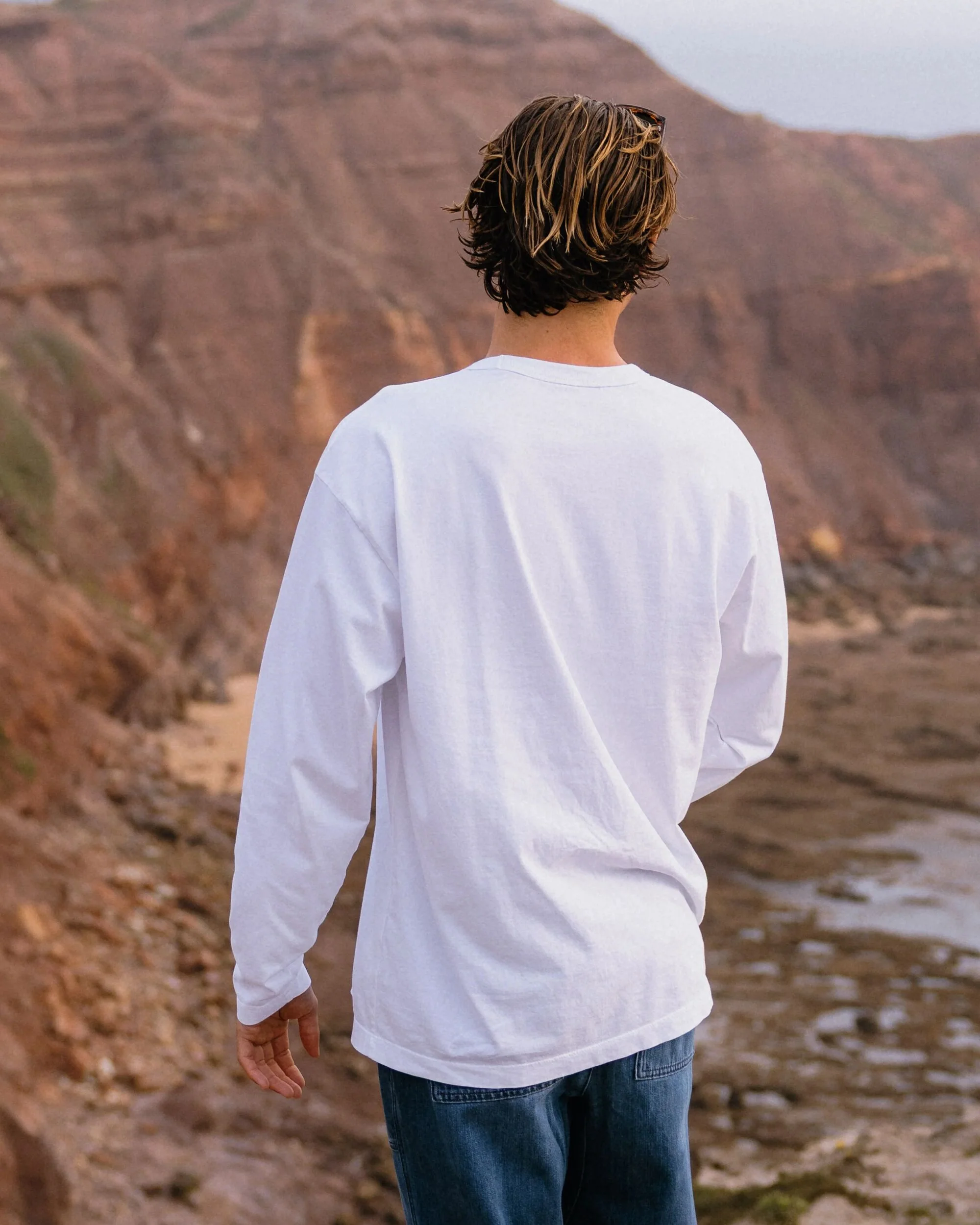 Heritage Organic Relaxed Fit LS T-Shirt - White - Image 3