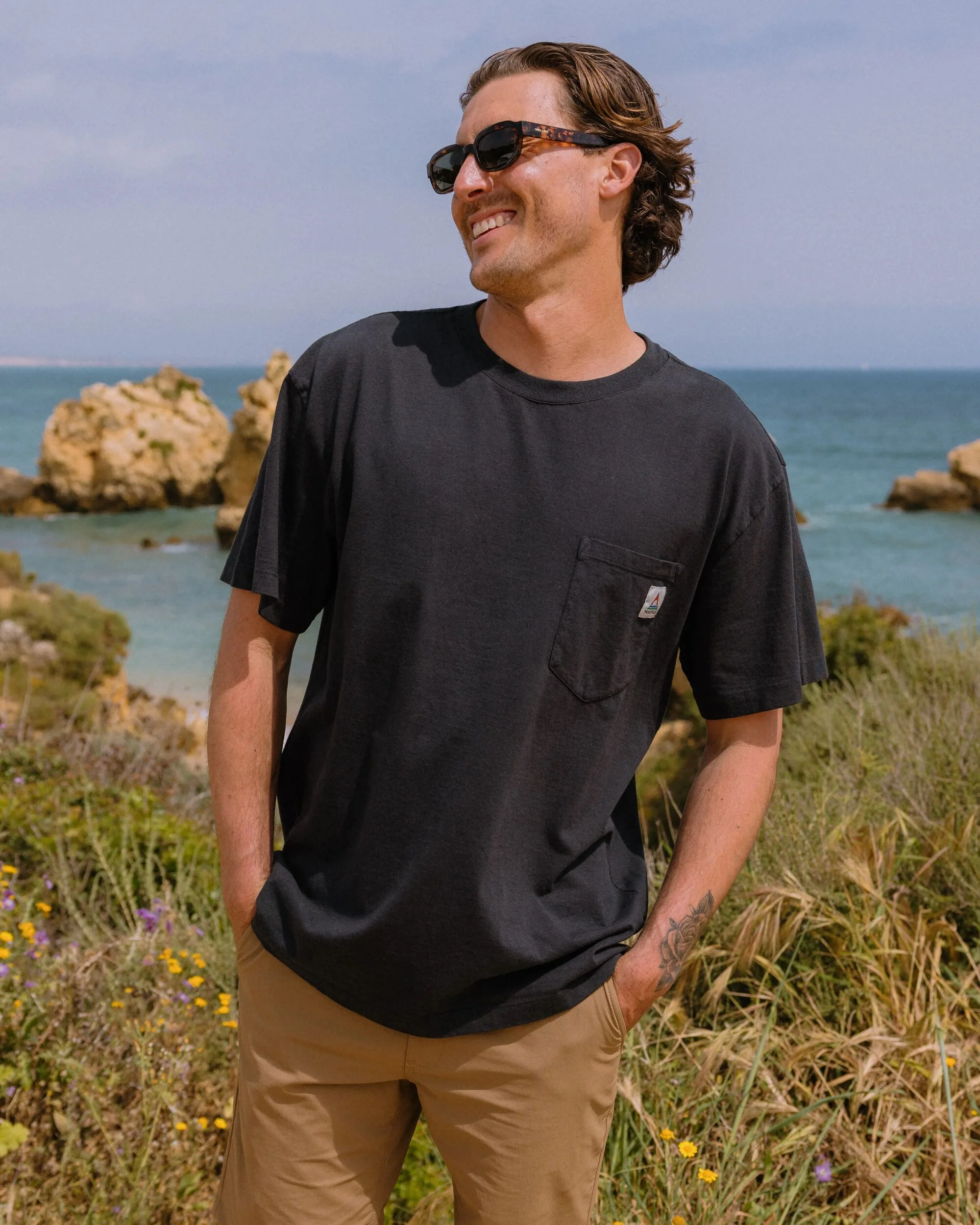 Heritage Organic Relaxed Fit T-Shirt - Black - Image 3