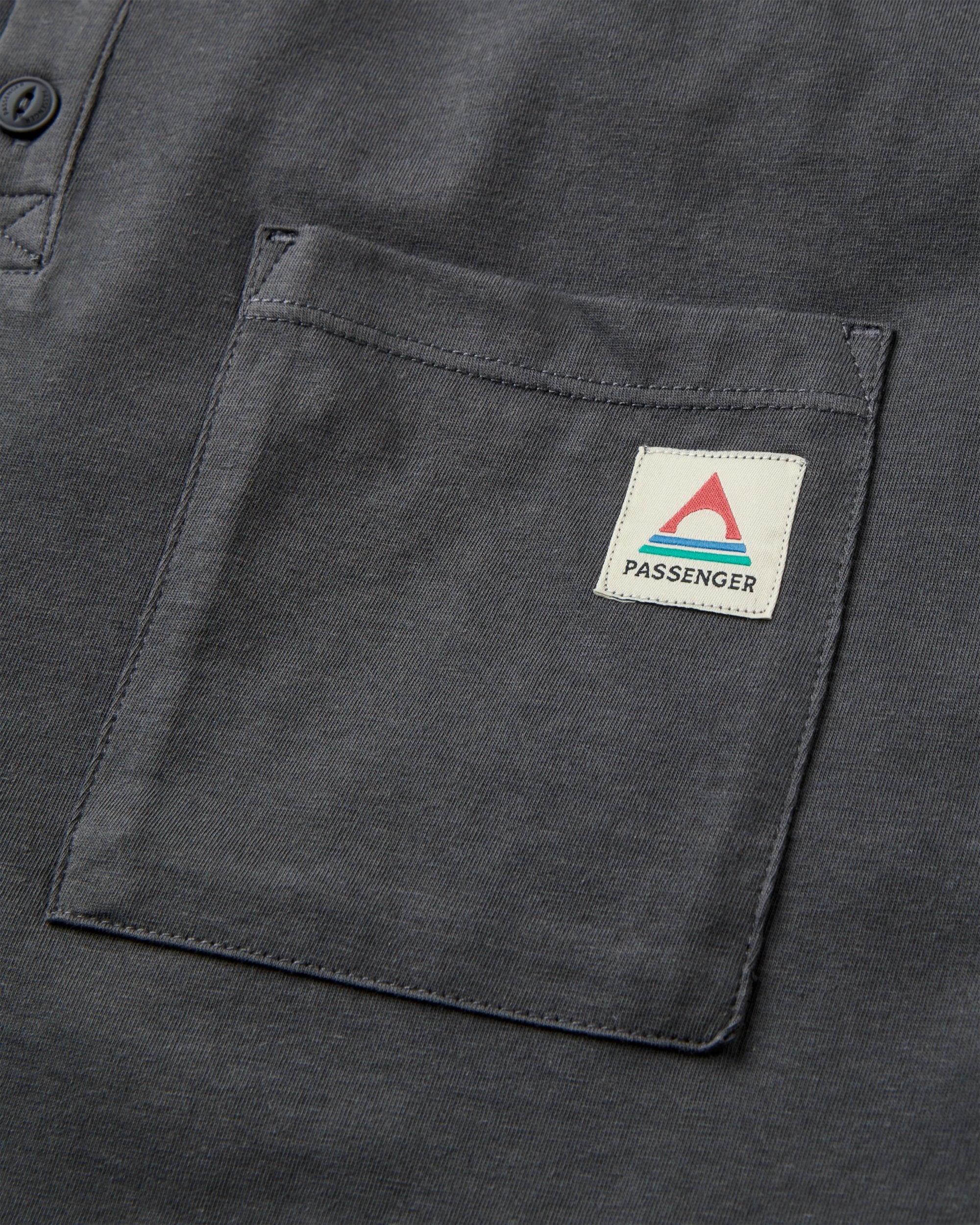 Heritage Relaxed Fit Henley T-Shirt - Faded Black - Image 3