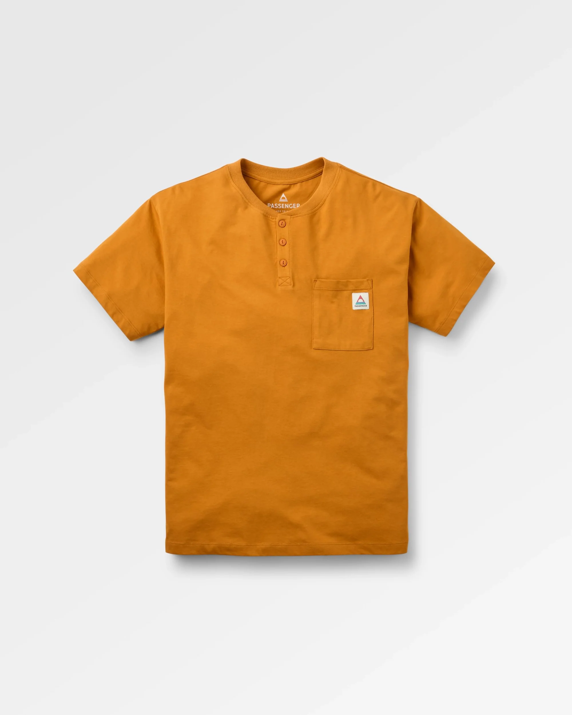 Heritage Relaxed Fit Henley T-Shirt - Retro Orange