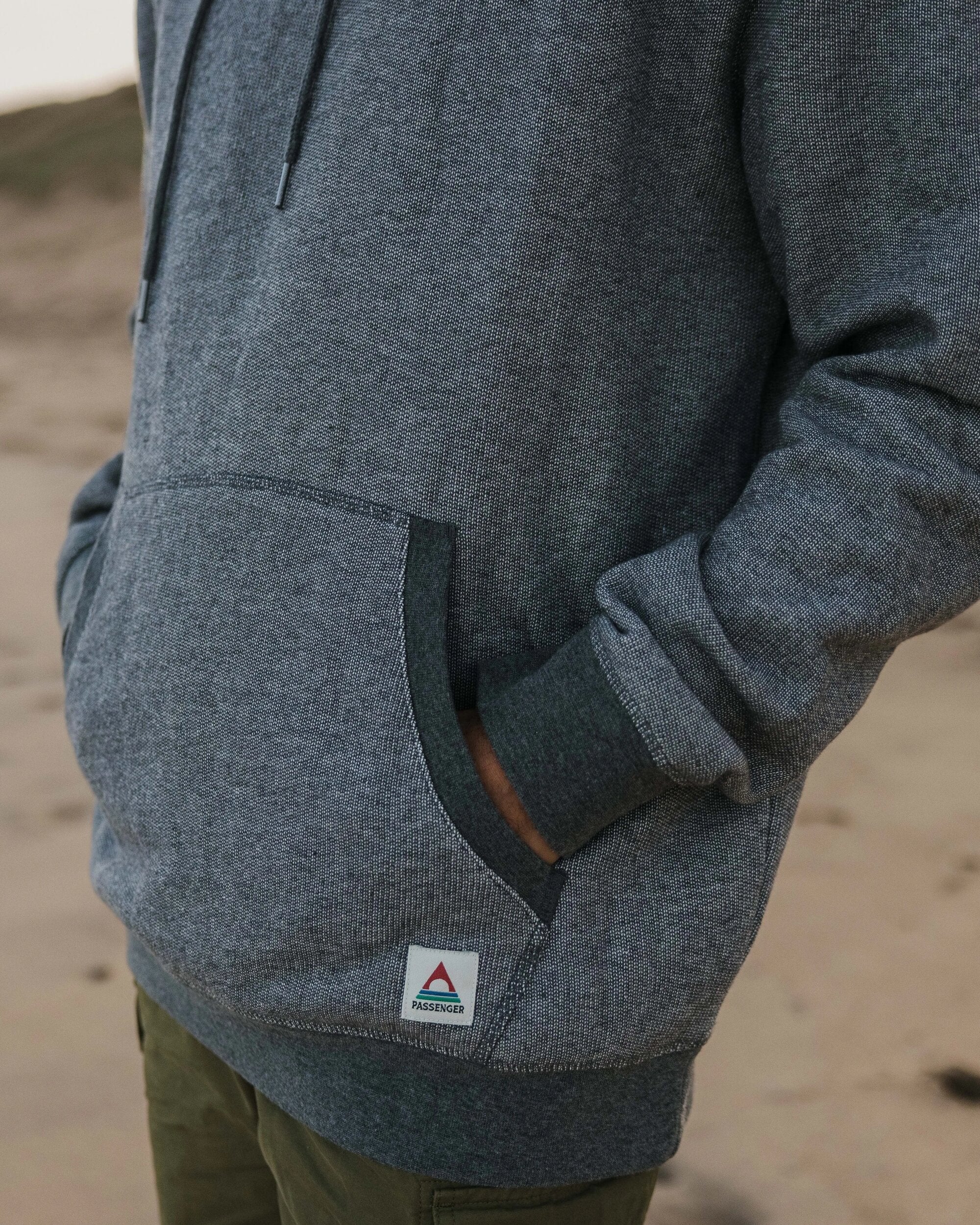 Heritage Textured Relaxed Fit Hoodie - Charcoal - Image 5