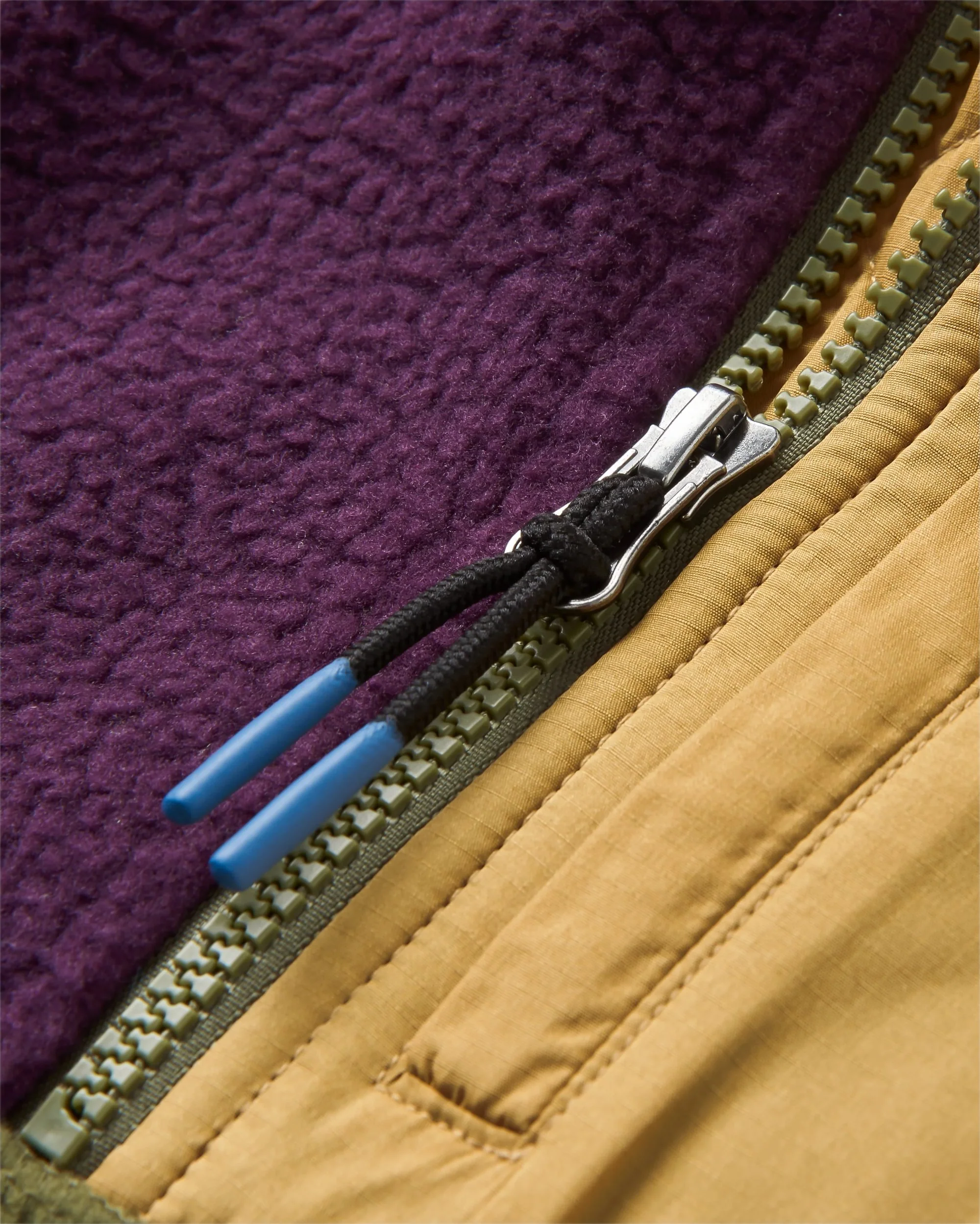 Home Sherpa Fleece - Deep Plum/Khaki - Image 6