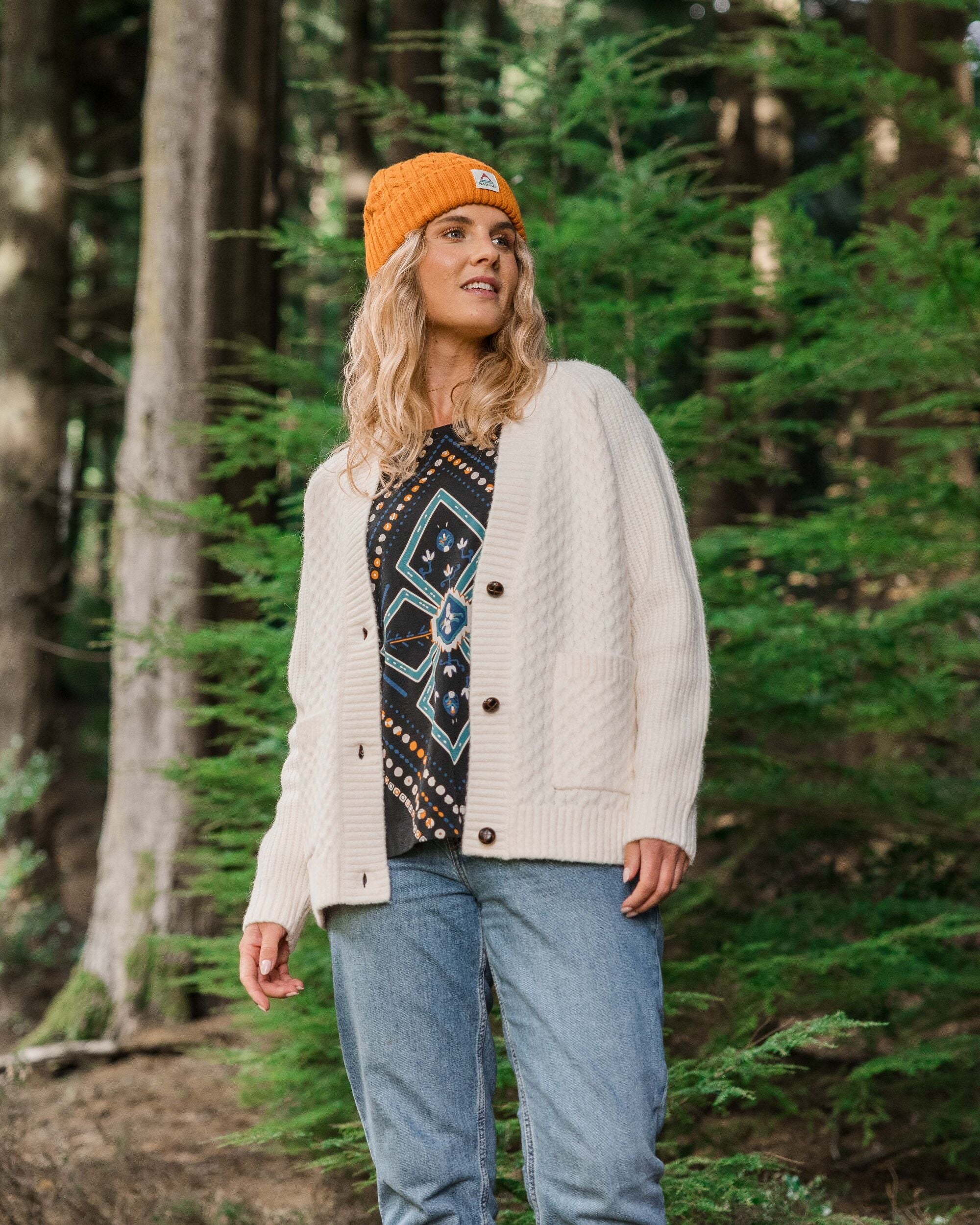 Homey Knitted Cable Cardigan - Off White - Image 3