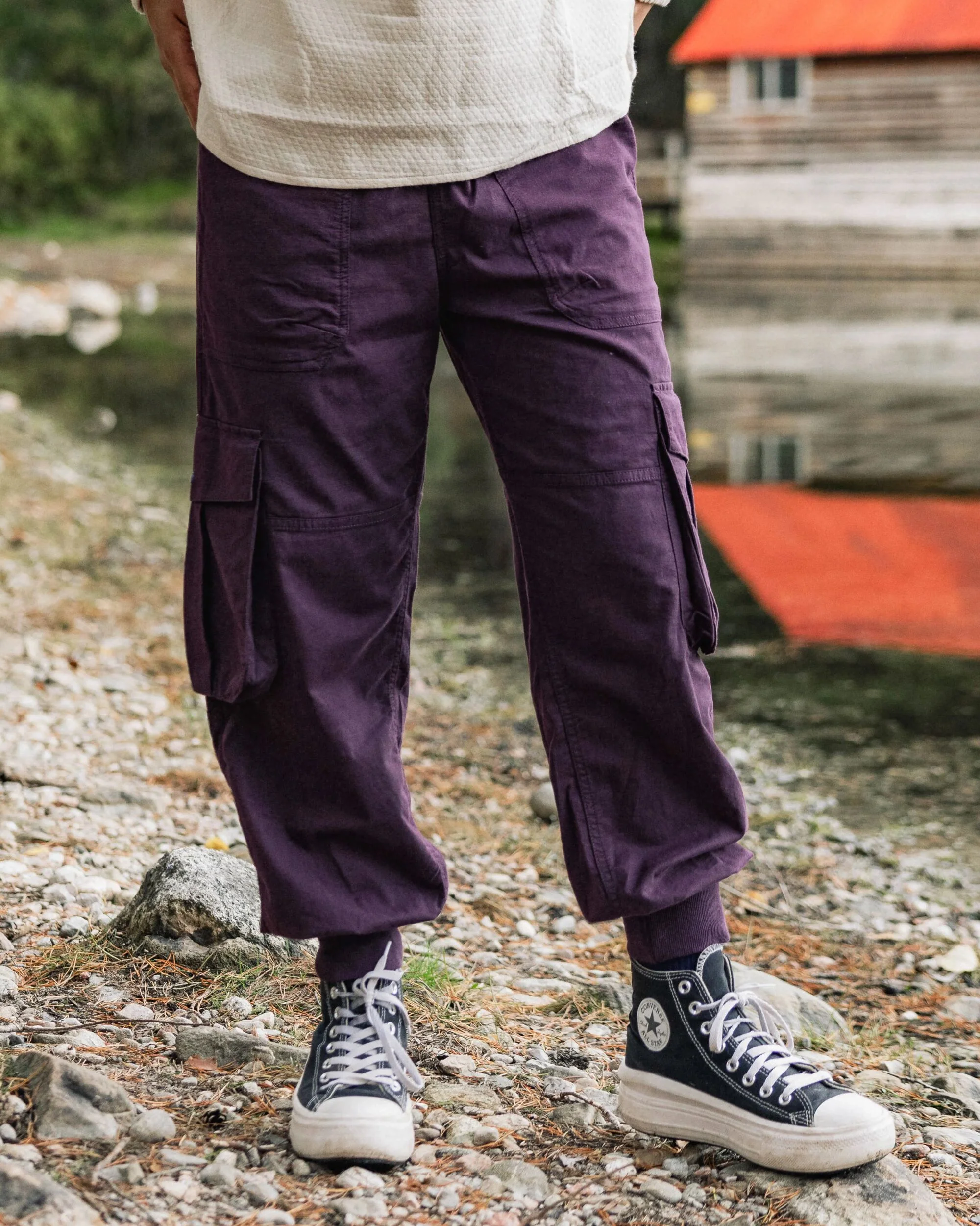 Hydrilla Organic Cotton Trouser - Deep Plum - Image 3