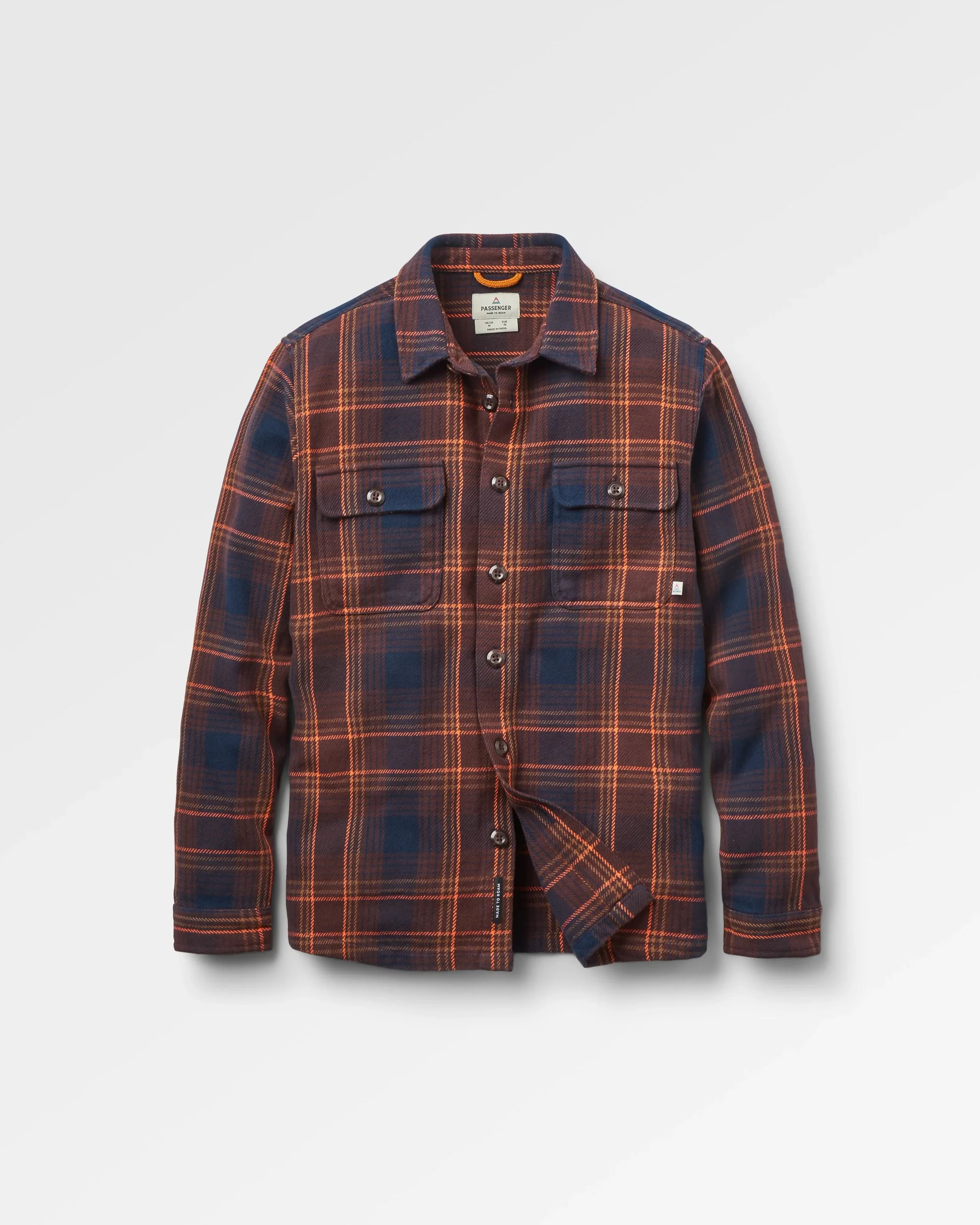 Island Twill Shirt - Rich Navy/Espresso Check