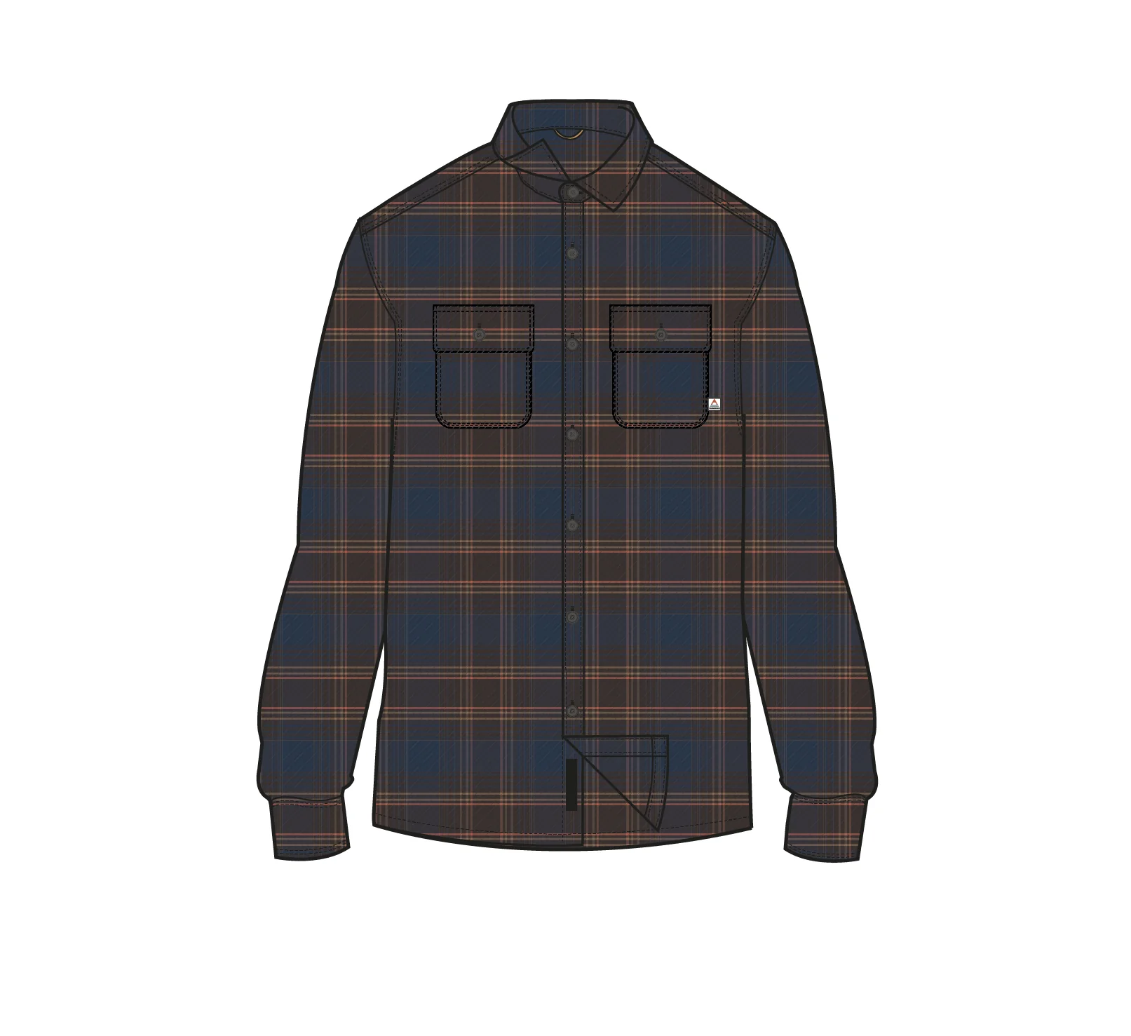 Island Twill Shirt - Rich Navy/Espresso Check - Image 5