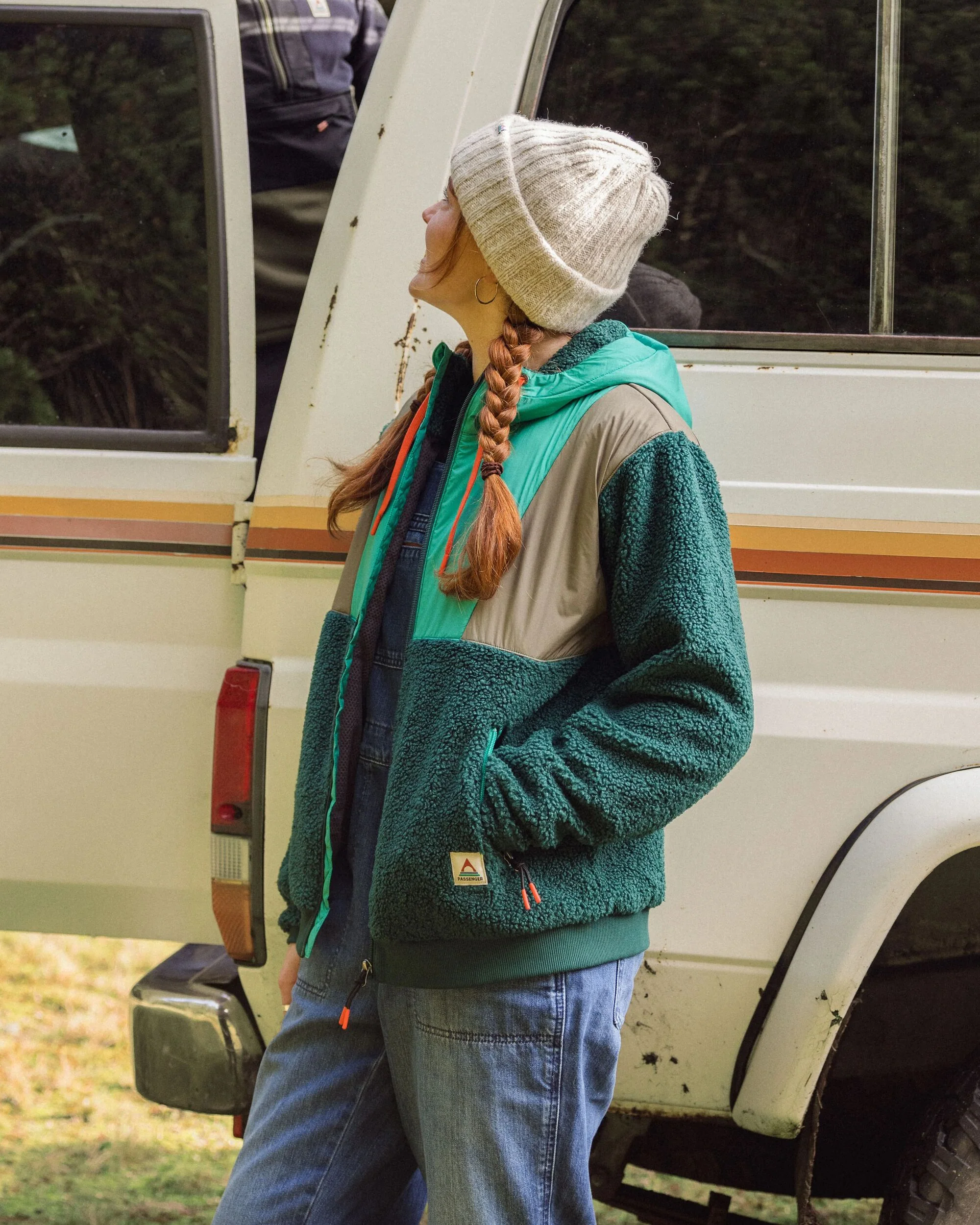 Joy Full Zip Hooded Sherpa Fleece - Greenlake/Rain Forest - Image 4