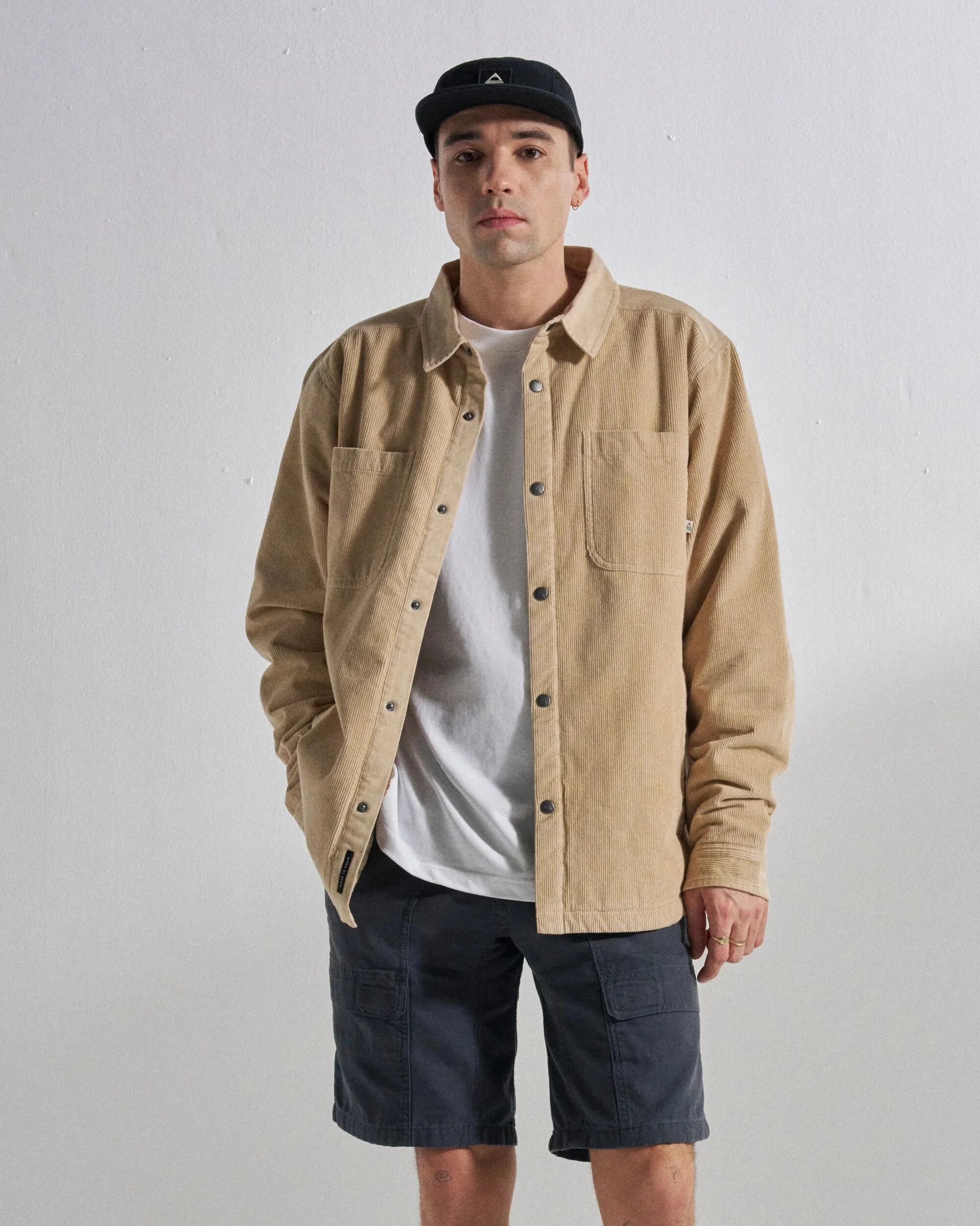 Kodiak Sherpa Lined Cord Overshirt - Stone - Image 3