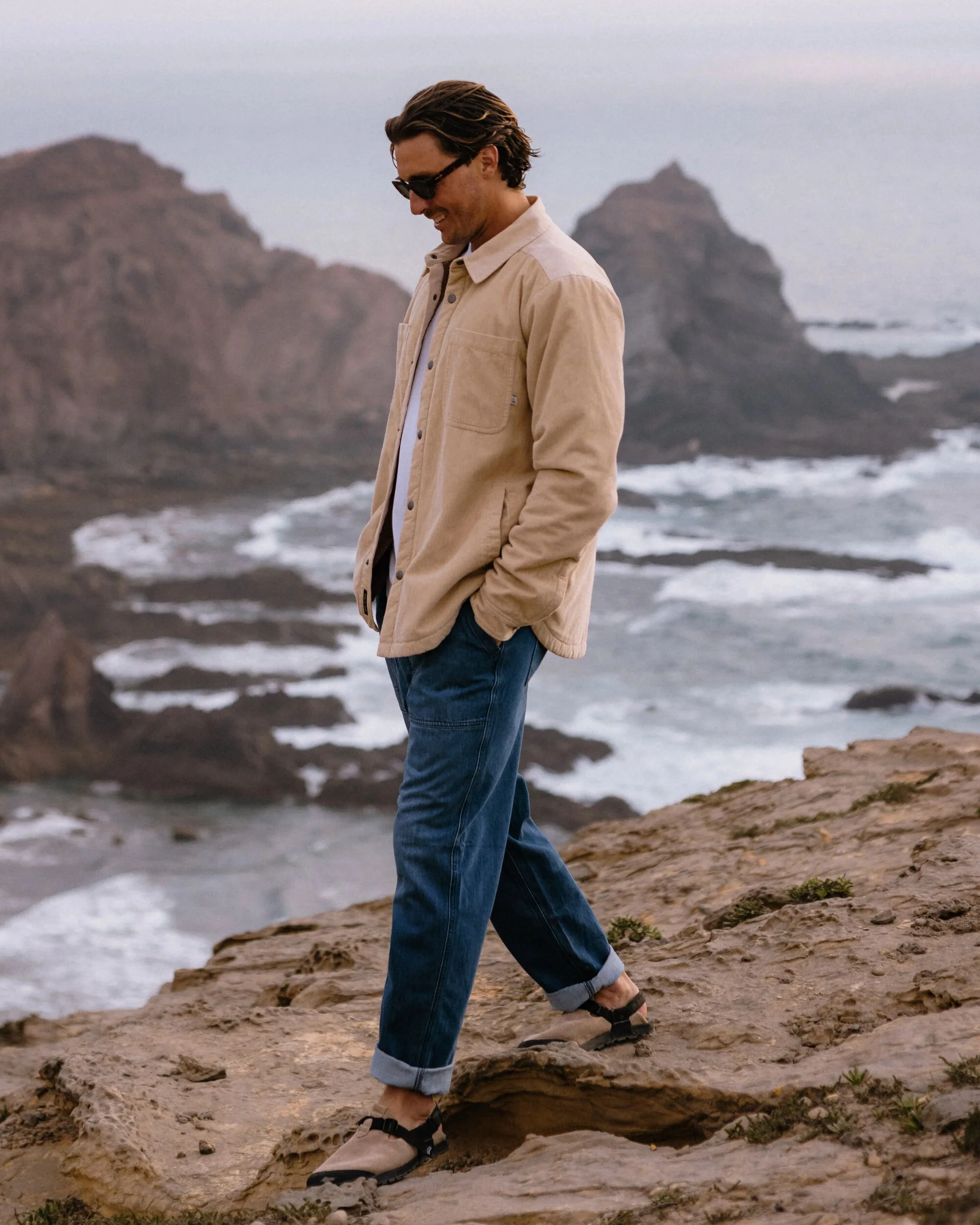 Kodiak Sherpa Lined Cord Overshirt - Stone - Image 5