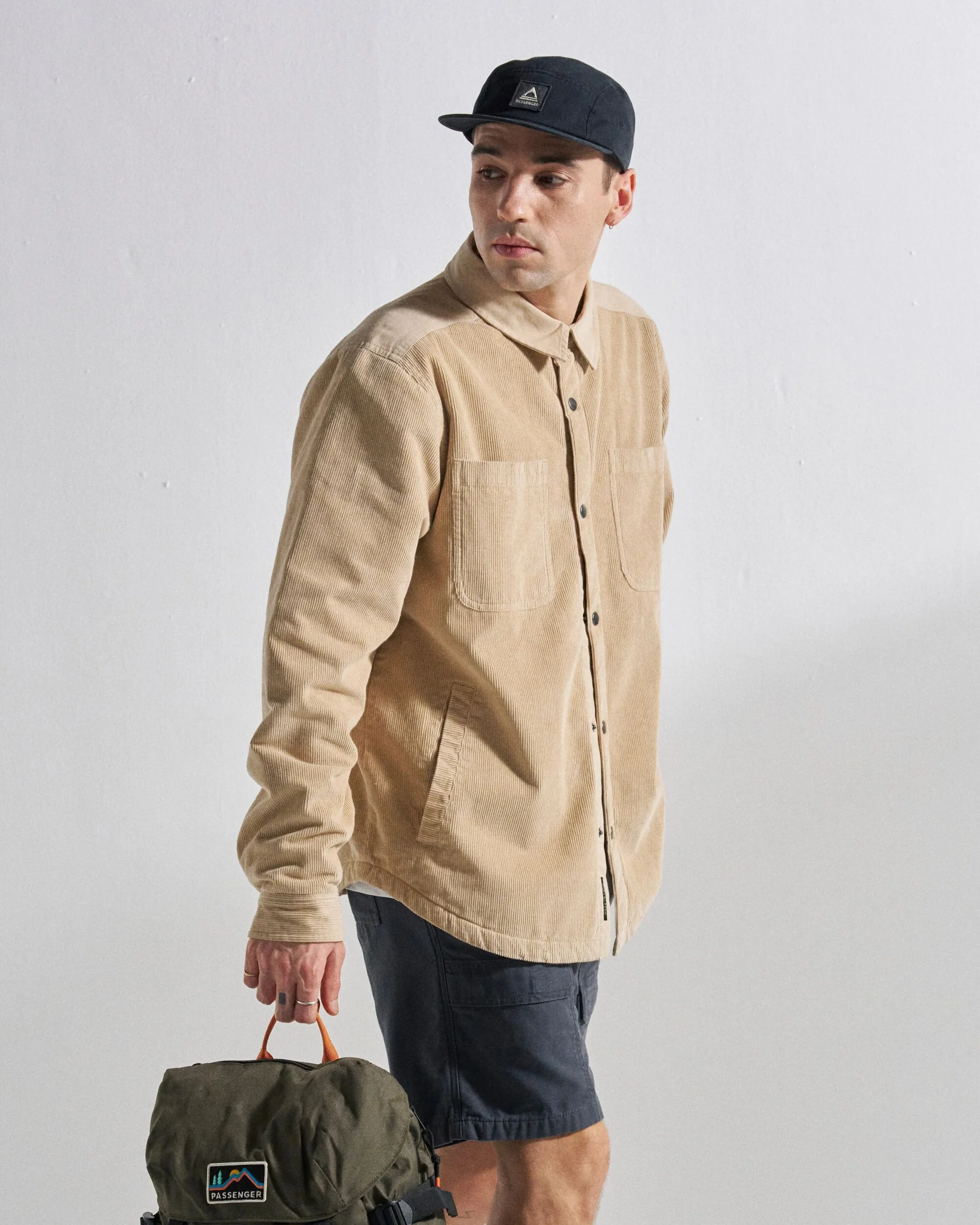 Kodiak Sherpa Lined Cord Overshirt - Stone - Image 6