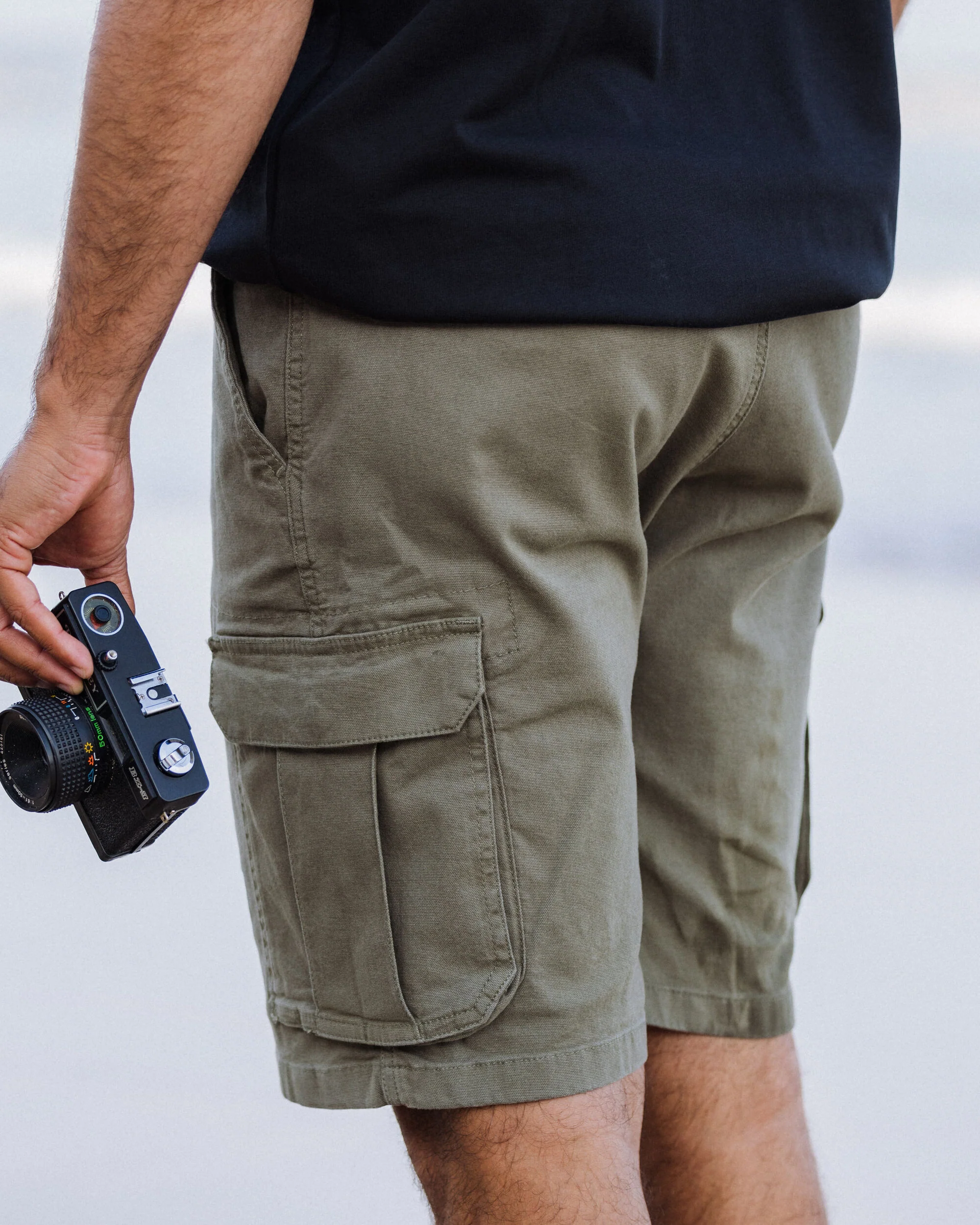 Lakeside Cargo Cotton Short - Dusty Olive - Image 3