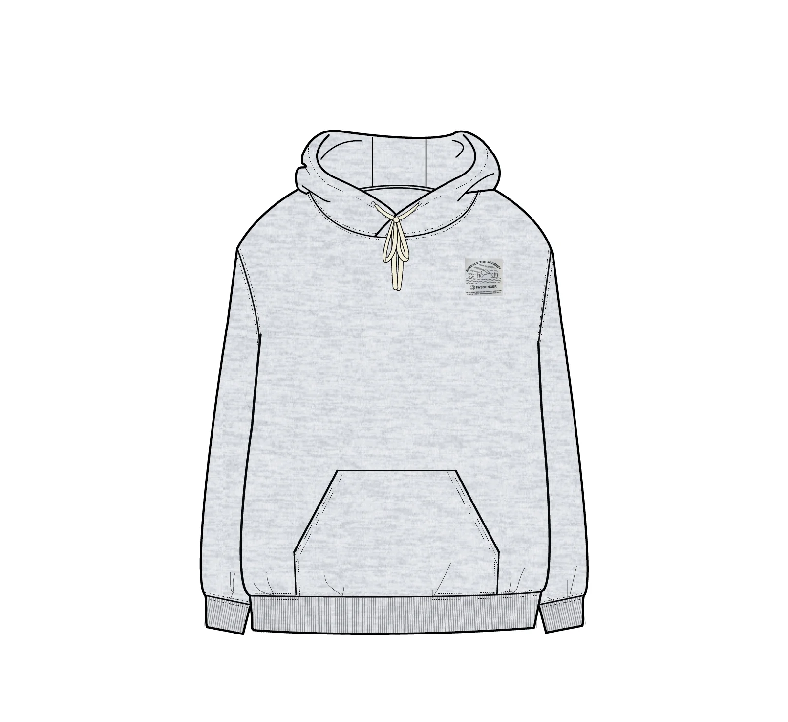 Legacy Hoodie - Light Grey Marl - Image 7