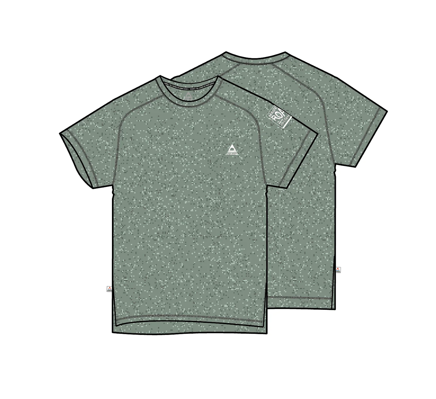 Light Ray Lightweight Surf T-Shirt - Pistachio Marl - Image 6