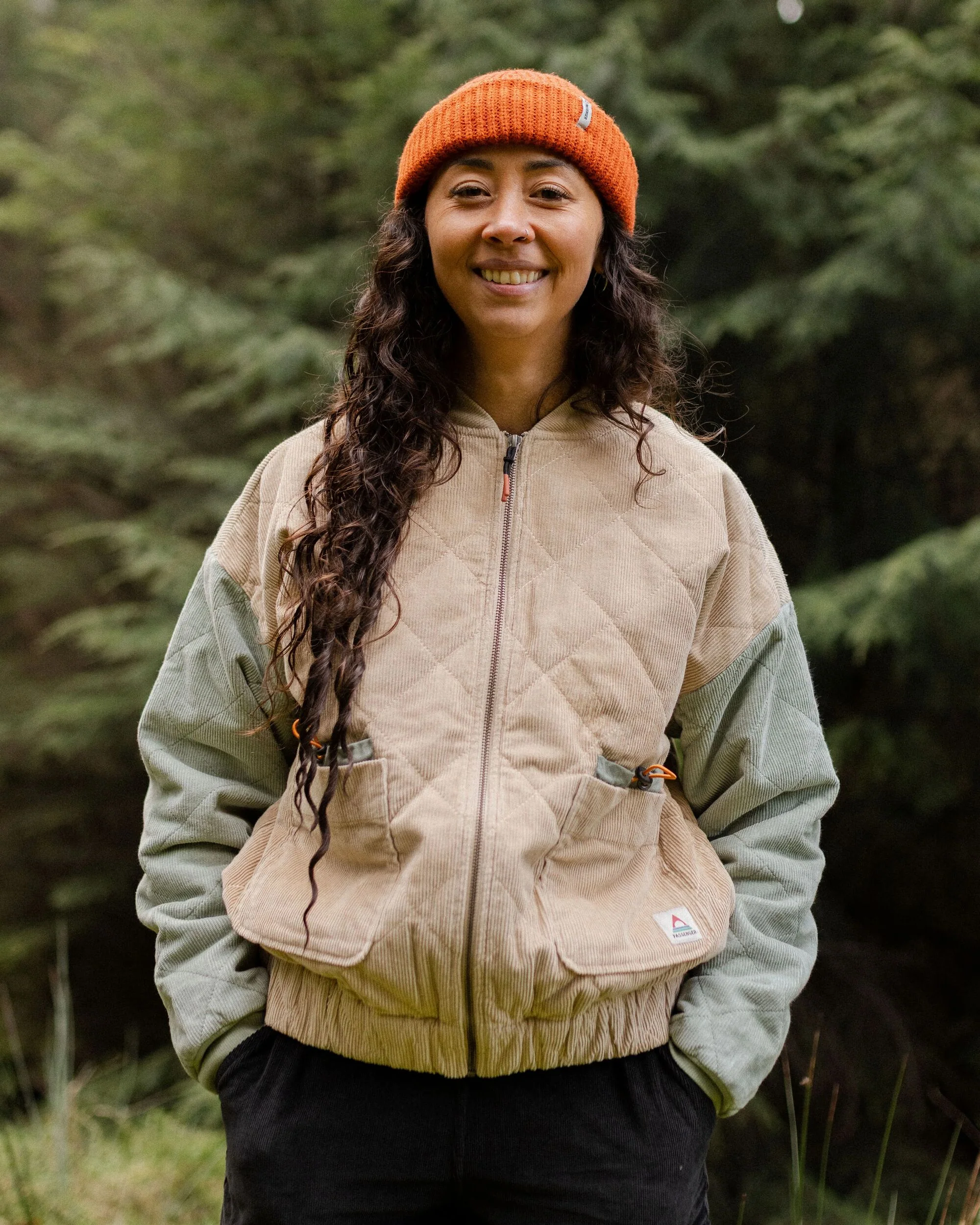 Lucia Quilted Cord Jacket - Stone/Pistachio - Image 4