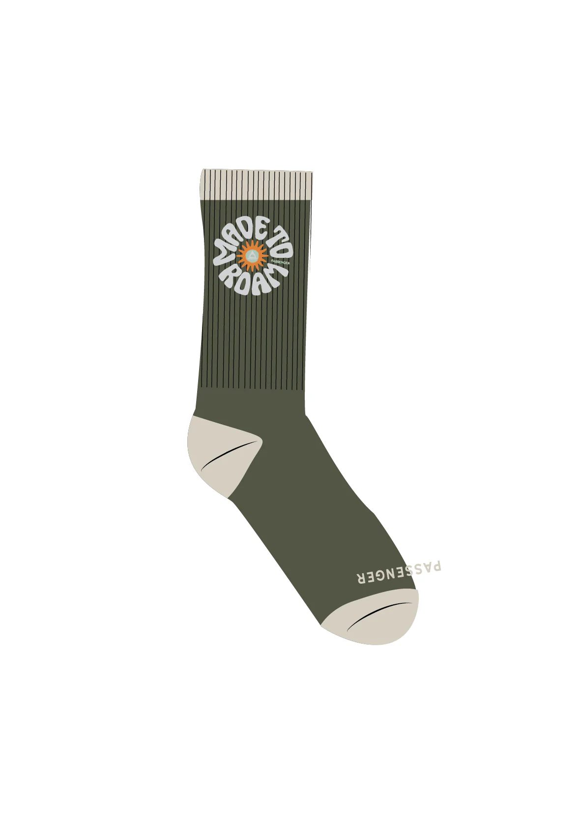 Made to Roam Graphic Crew Socks - Khaki - Image 7