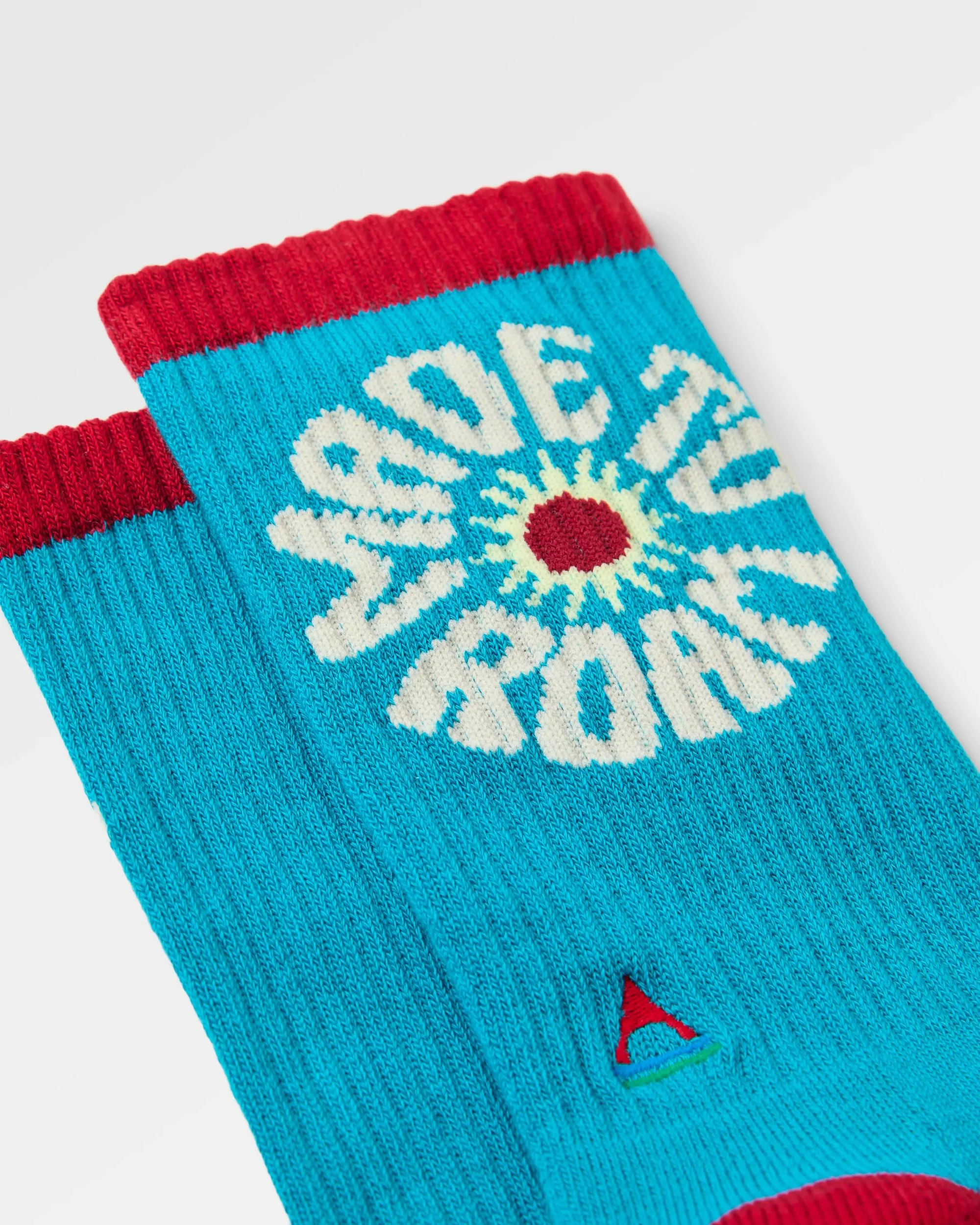 Made to Roam Graphic Crew Socks - Ocean Teal - Image 2